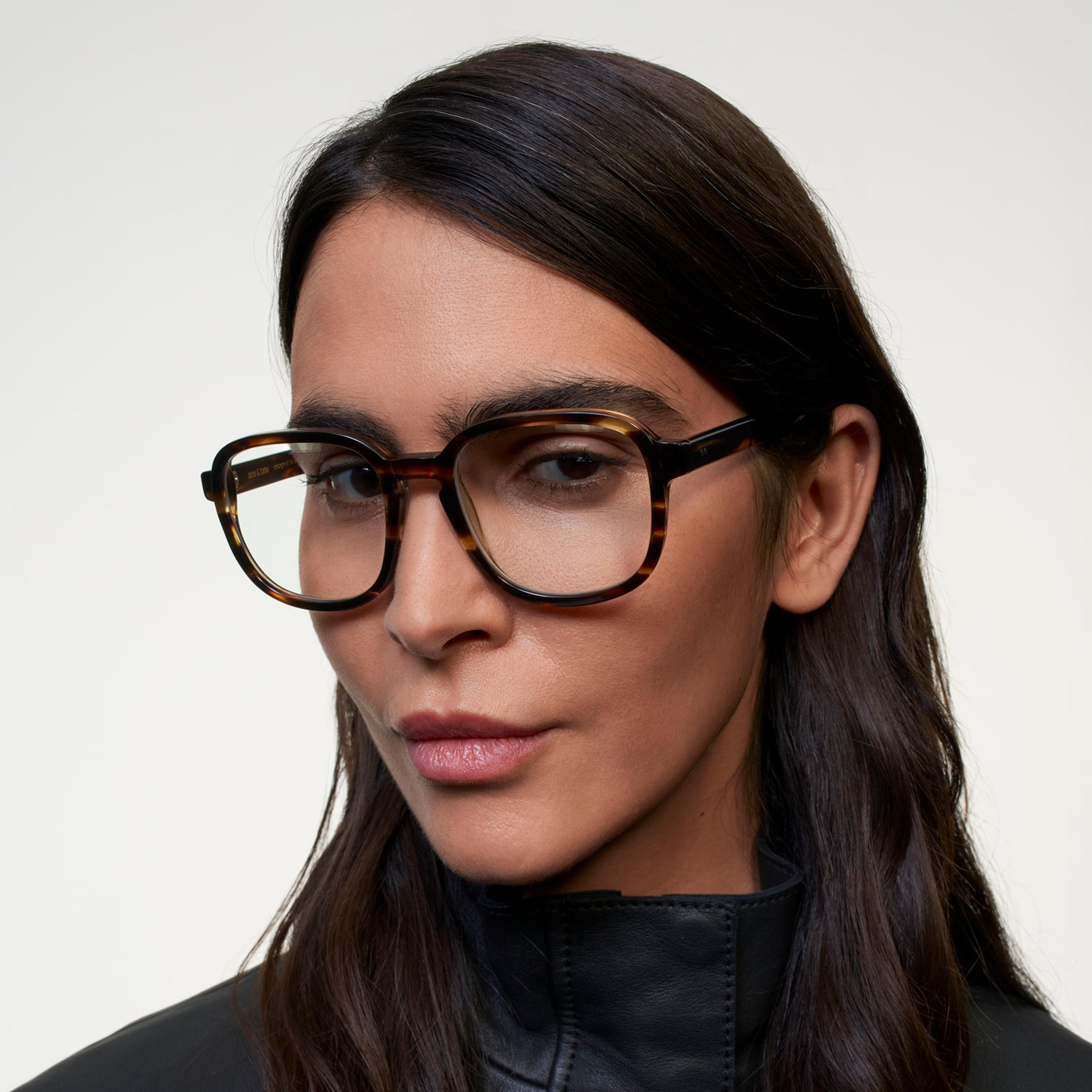 Ace & Tate Glasses | Square Renew bio acetate in Brown
