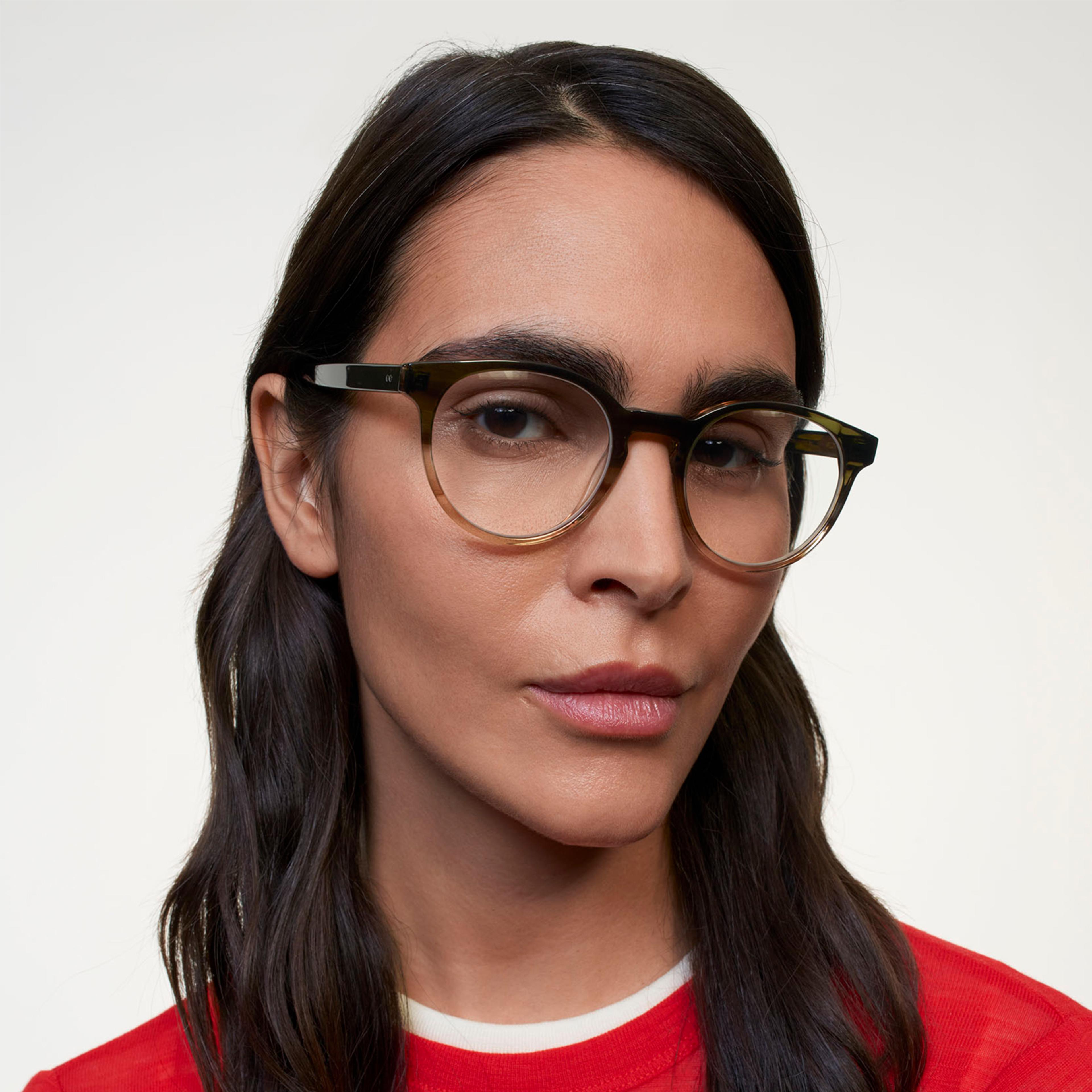 Ace & Tate Glasses | Round Acetate in Brown, Green