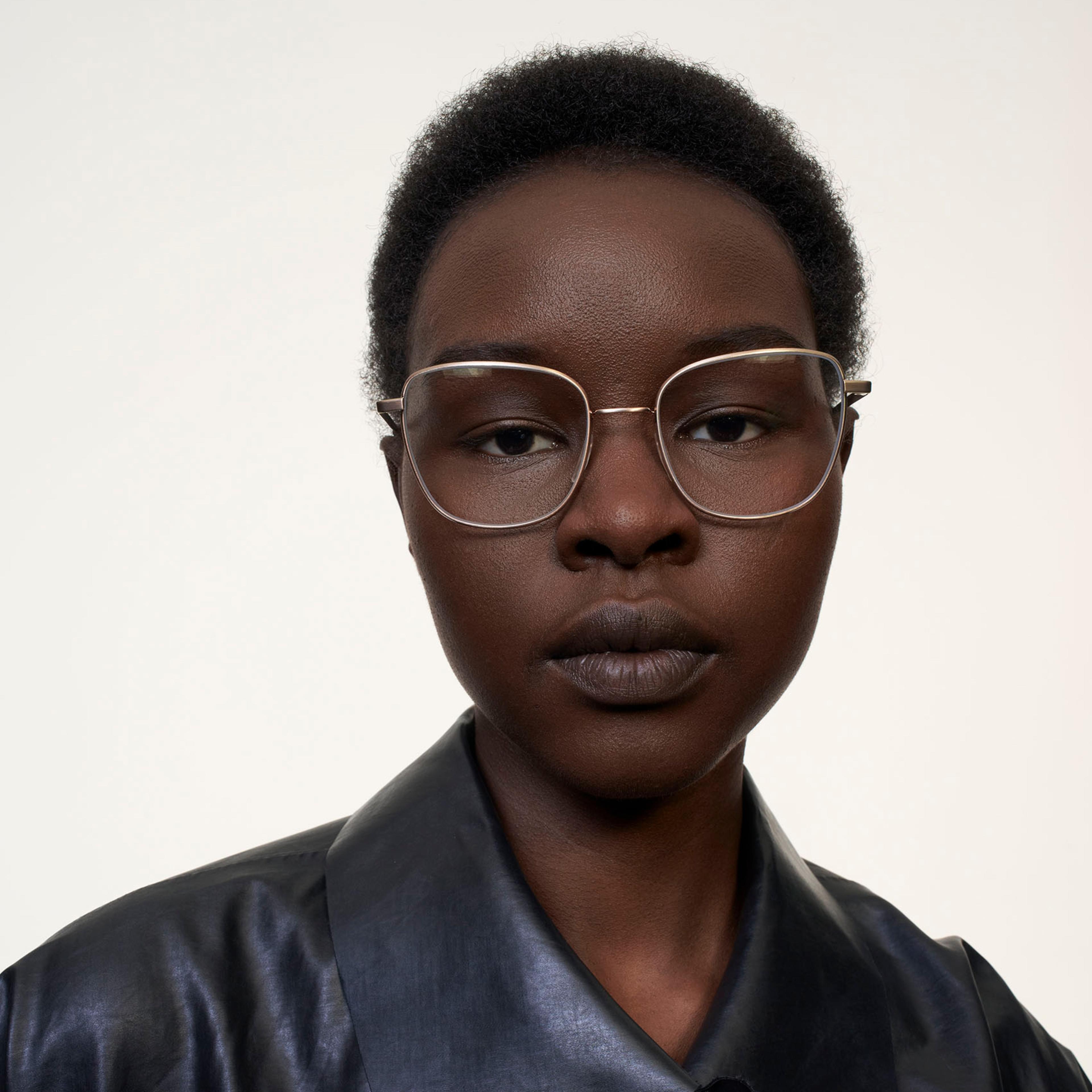 Ace & Tate Glasses | Square Metal in Pink