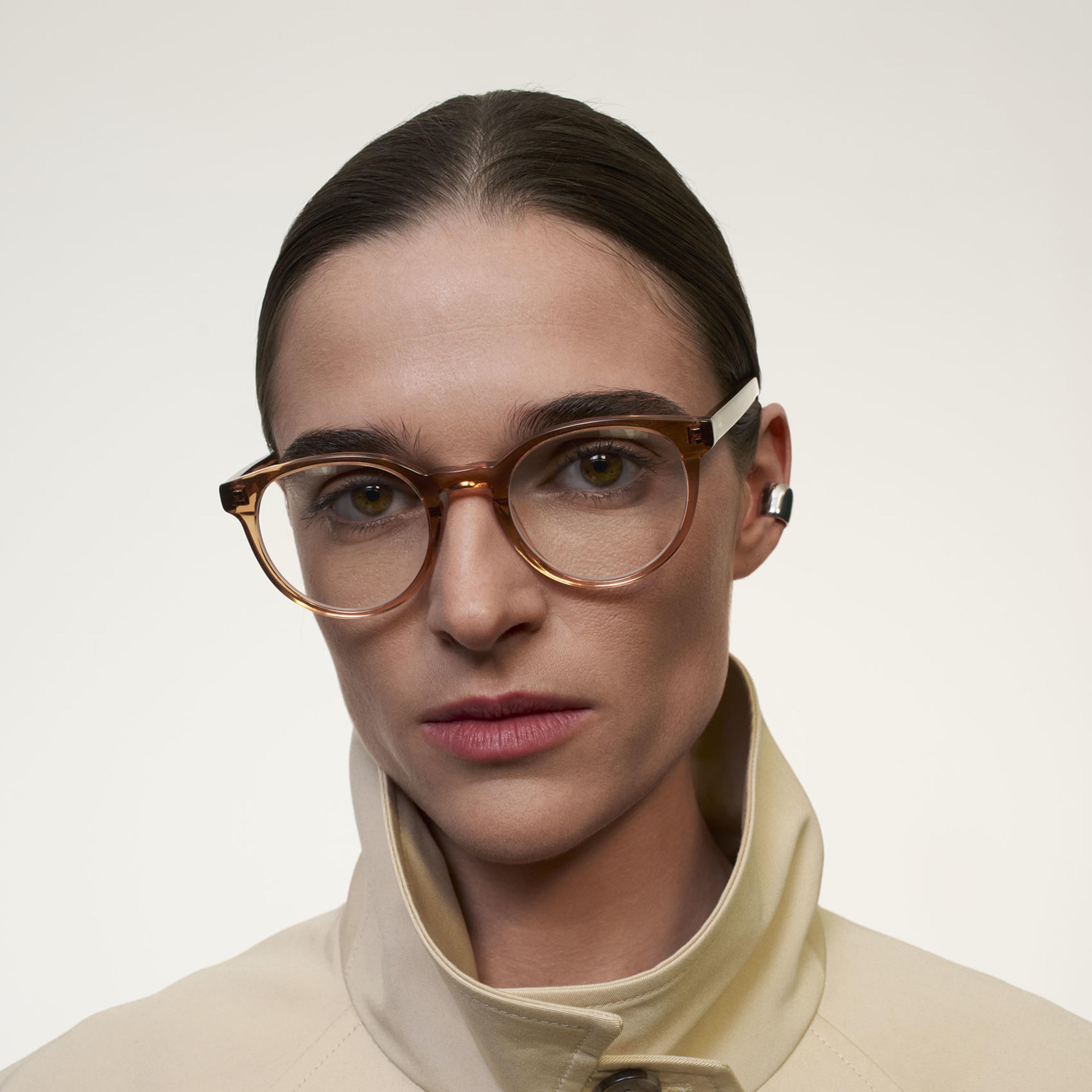 Ace & Tate Glasses | Round Acetate in Brown
