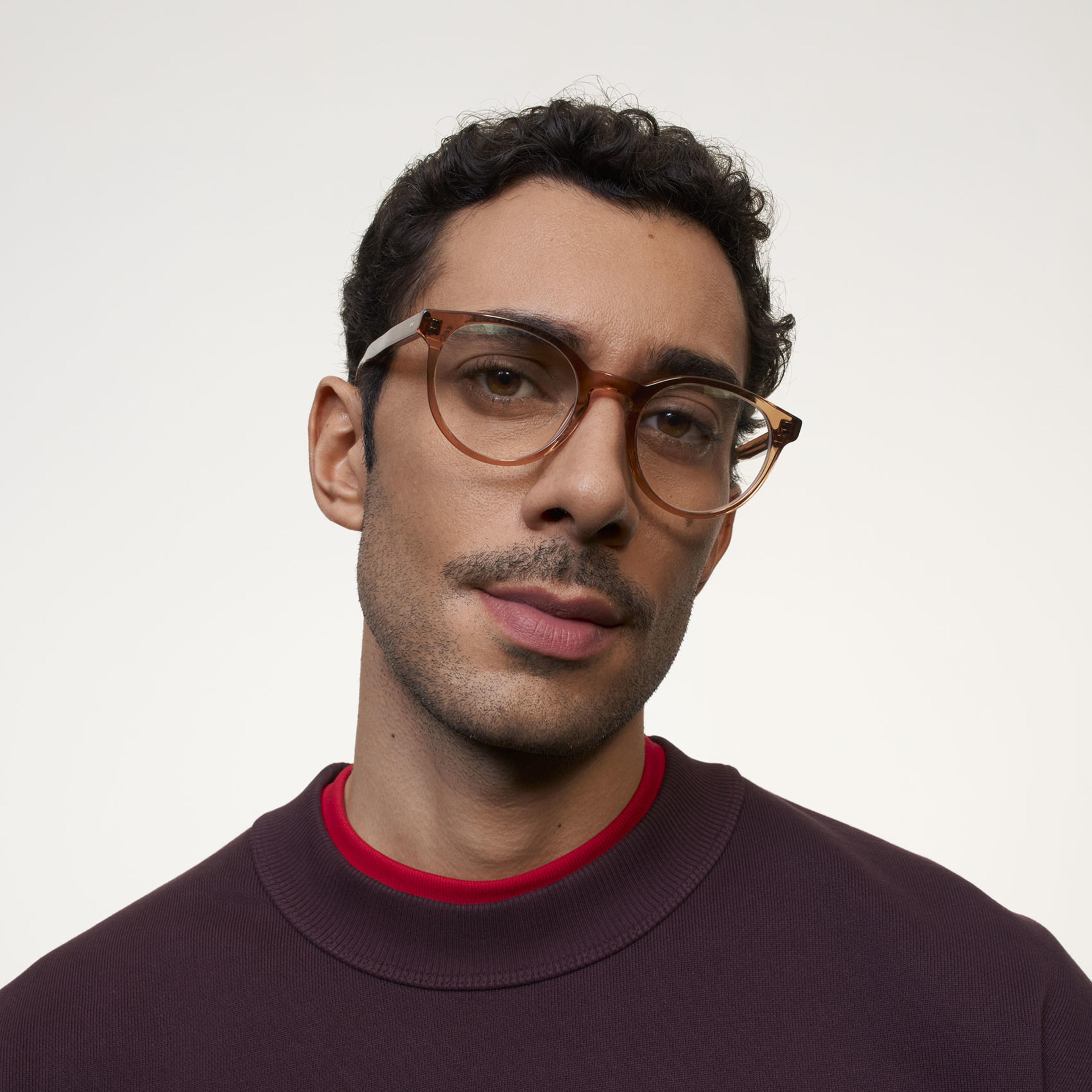 Ace & Tate Glasses | Round Acetate in Brown