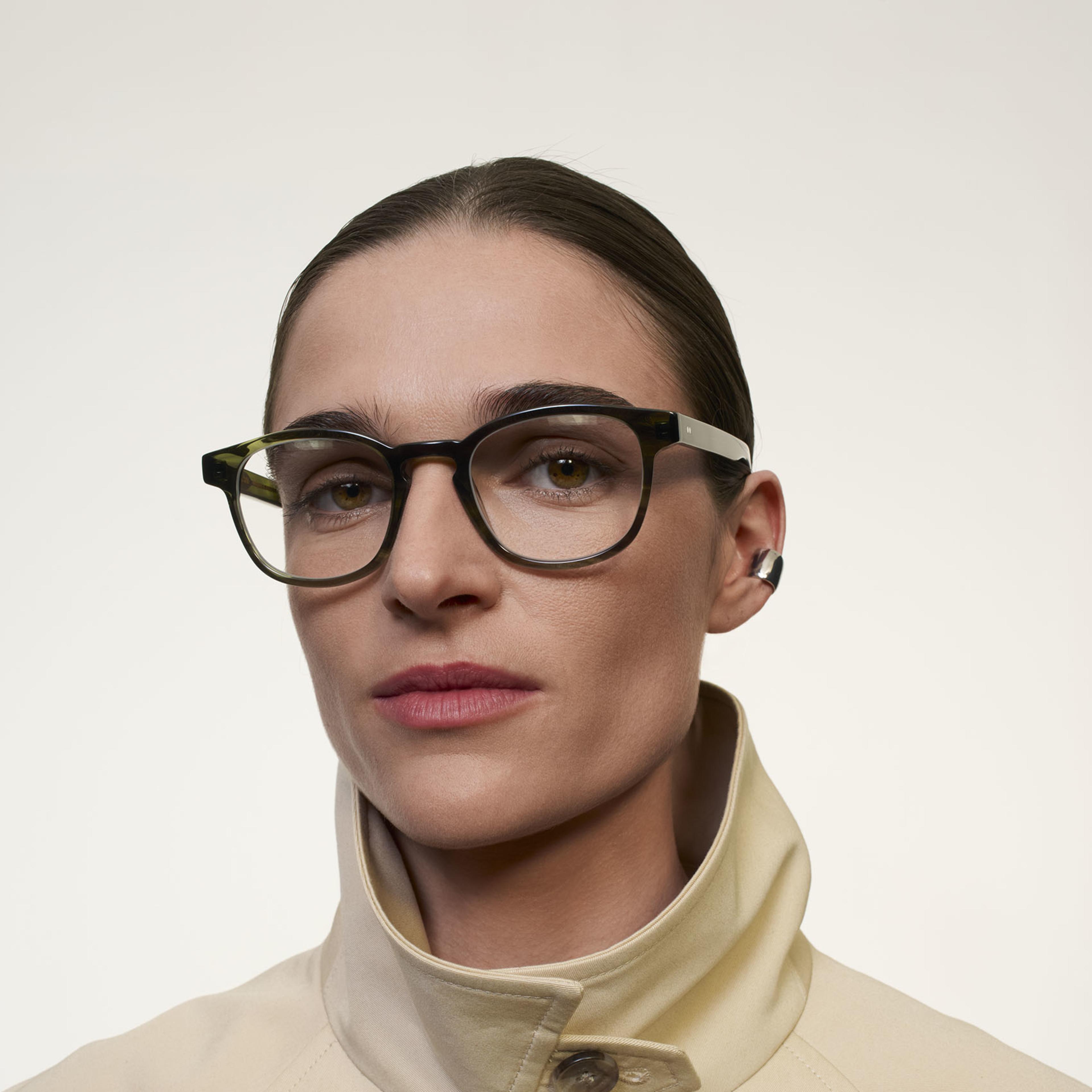 Ace & Tate Glasses | Square Acetate in Green