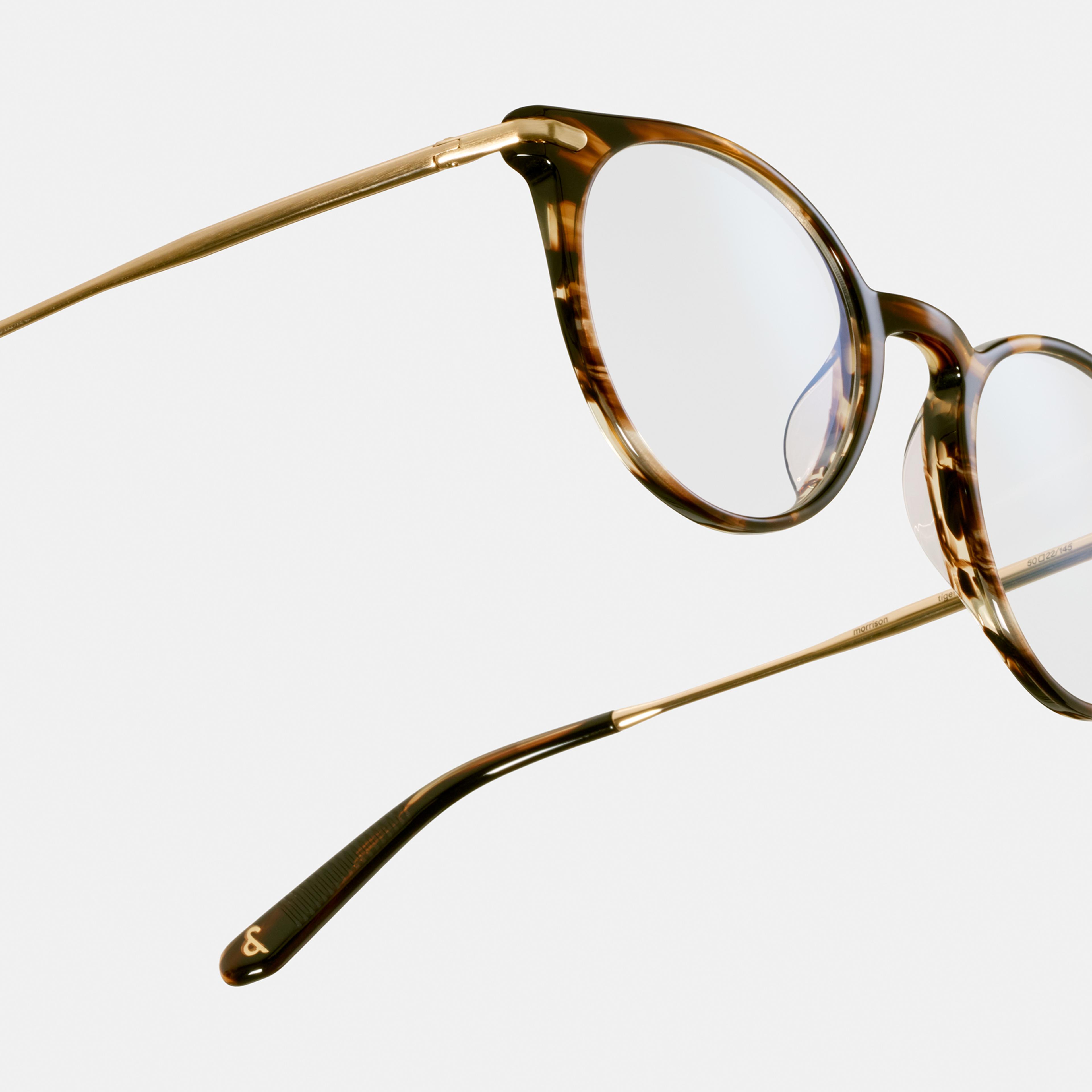 Ace & Tate Morrison Extra Small in Tigerwood Ace & Tate Brillen | Acetat in Braun, Orange