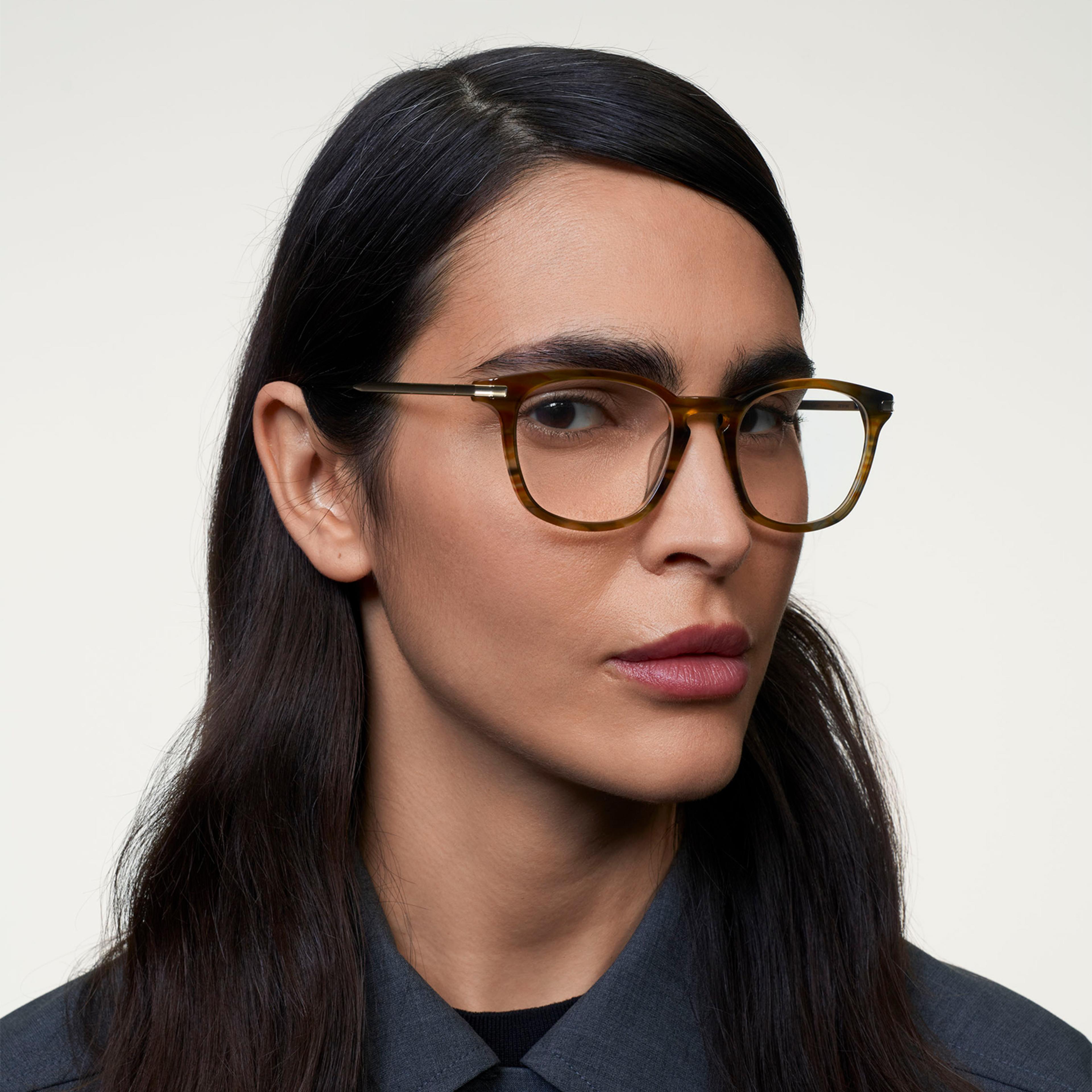 Ace & Tate Glasses | Hexagonal Acetate in Black, Brown, Orange