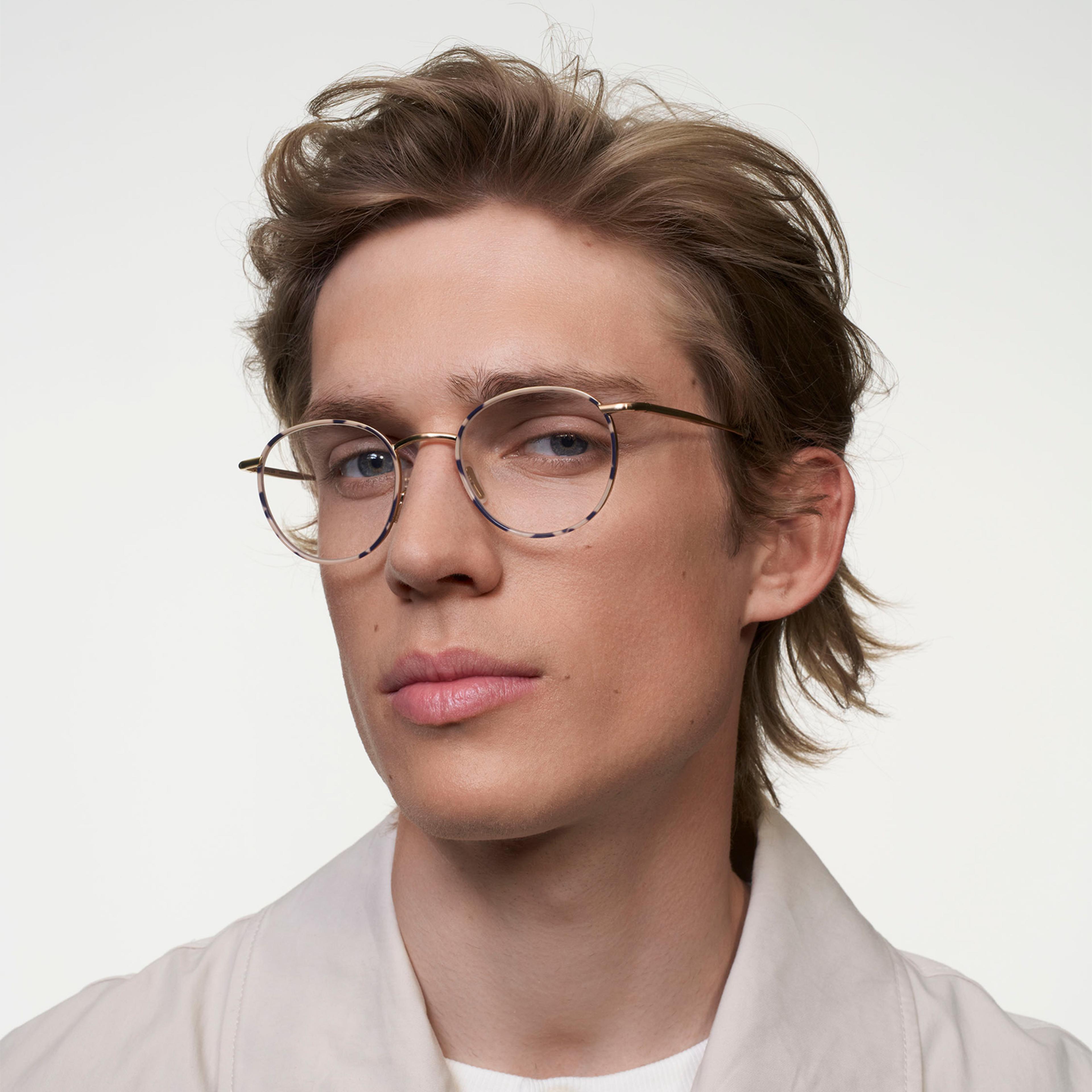 Ace & Tate Glasses | Round Metal in Beige, Black, Gold