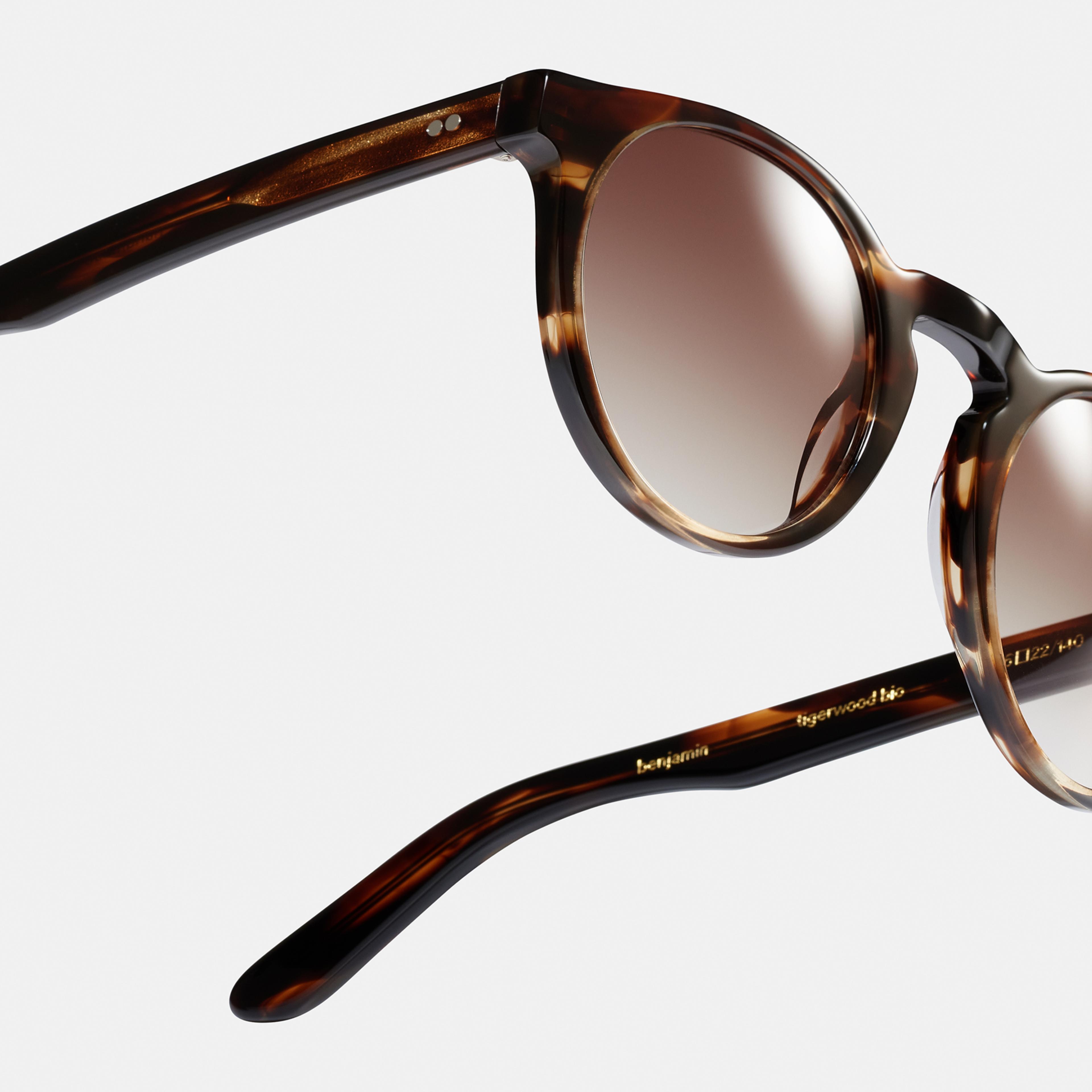 Ace & Tate Sunglasses | Round Acetate in Brown, Orange