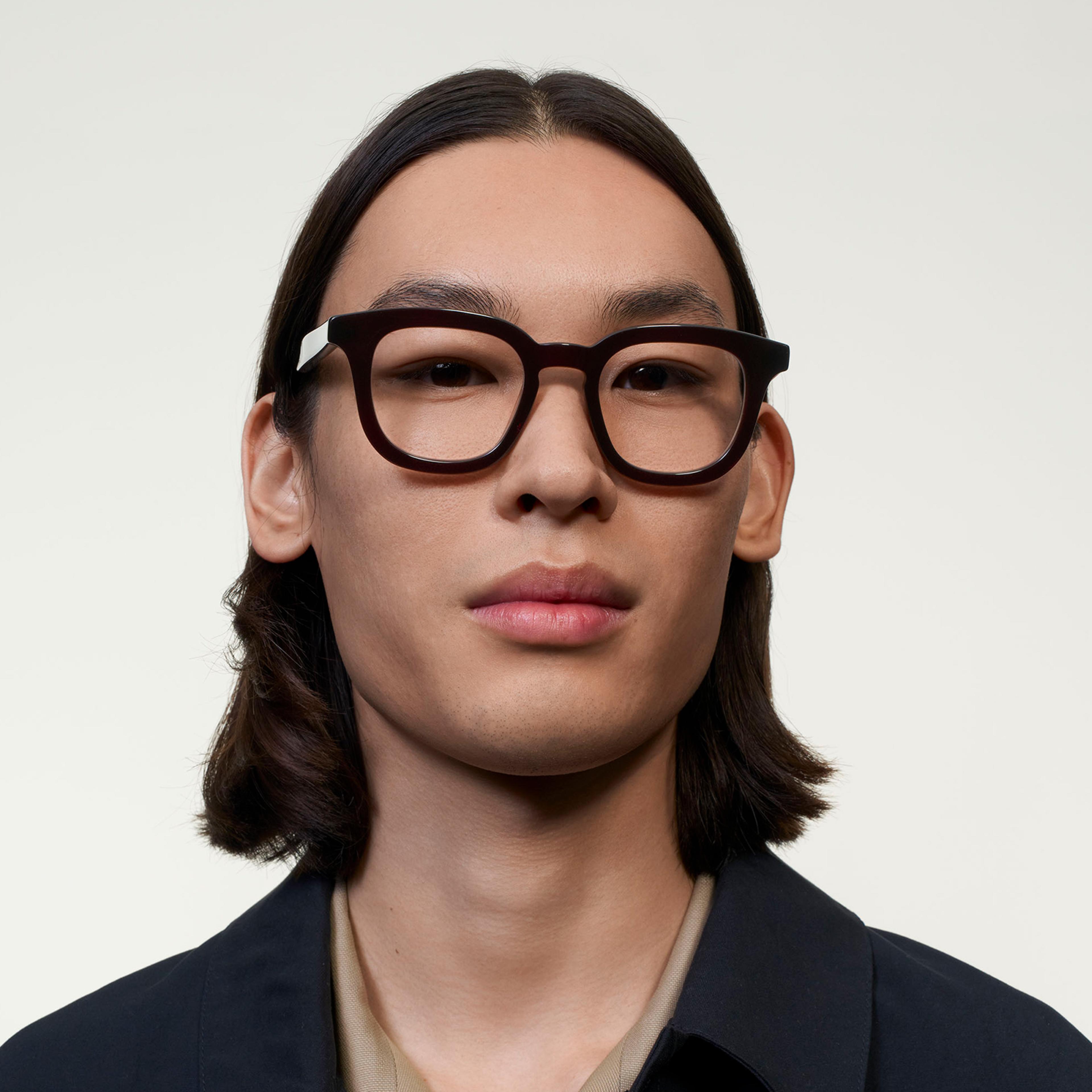 Ace & Tate Gafas | Cuadrada Acetato in Rojo