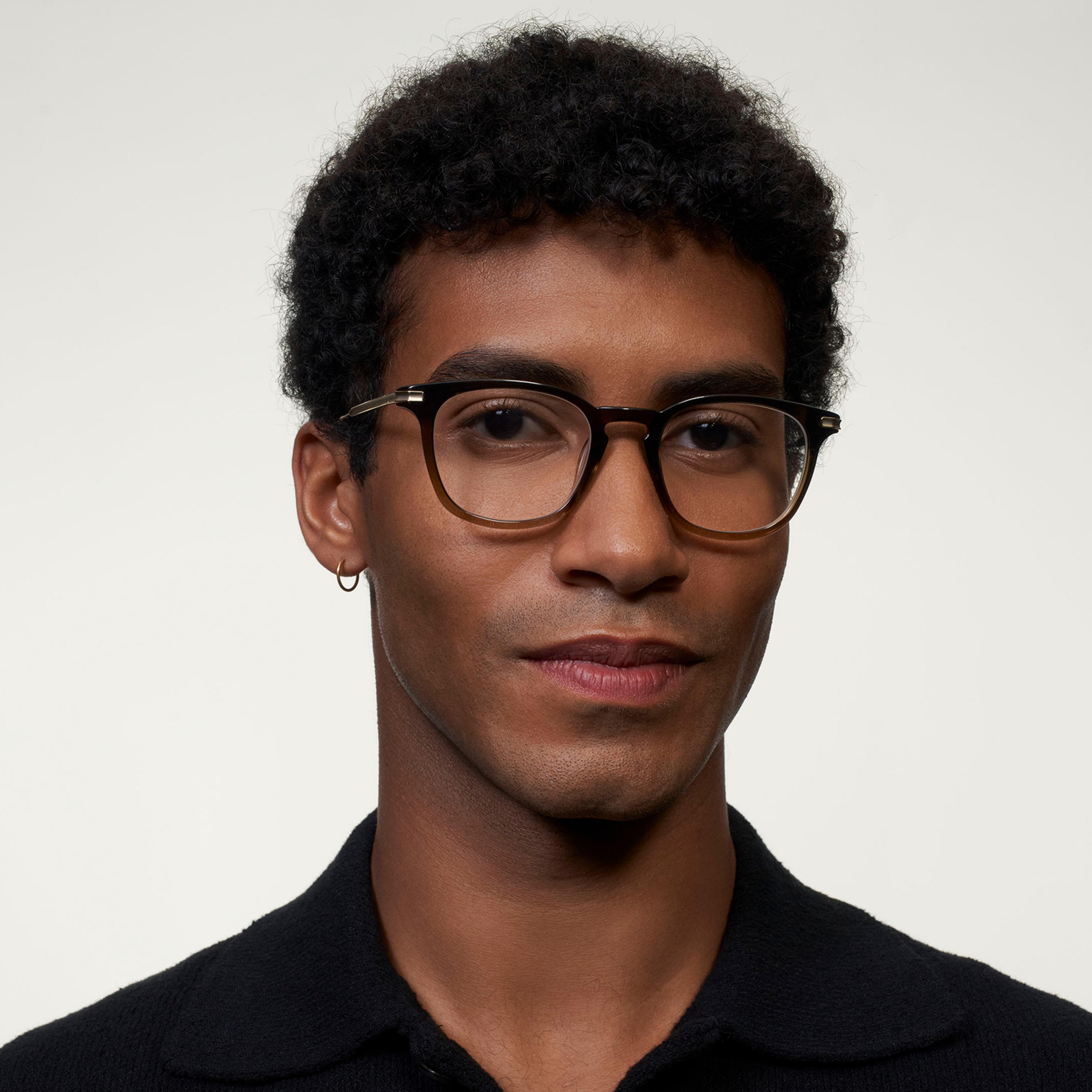 Ace & Tate Glasses | Hexagonal Acetate in Brown