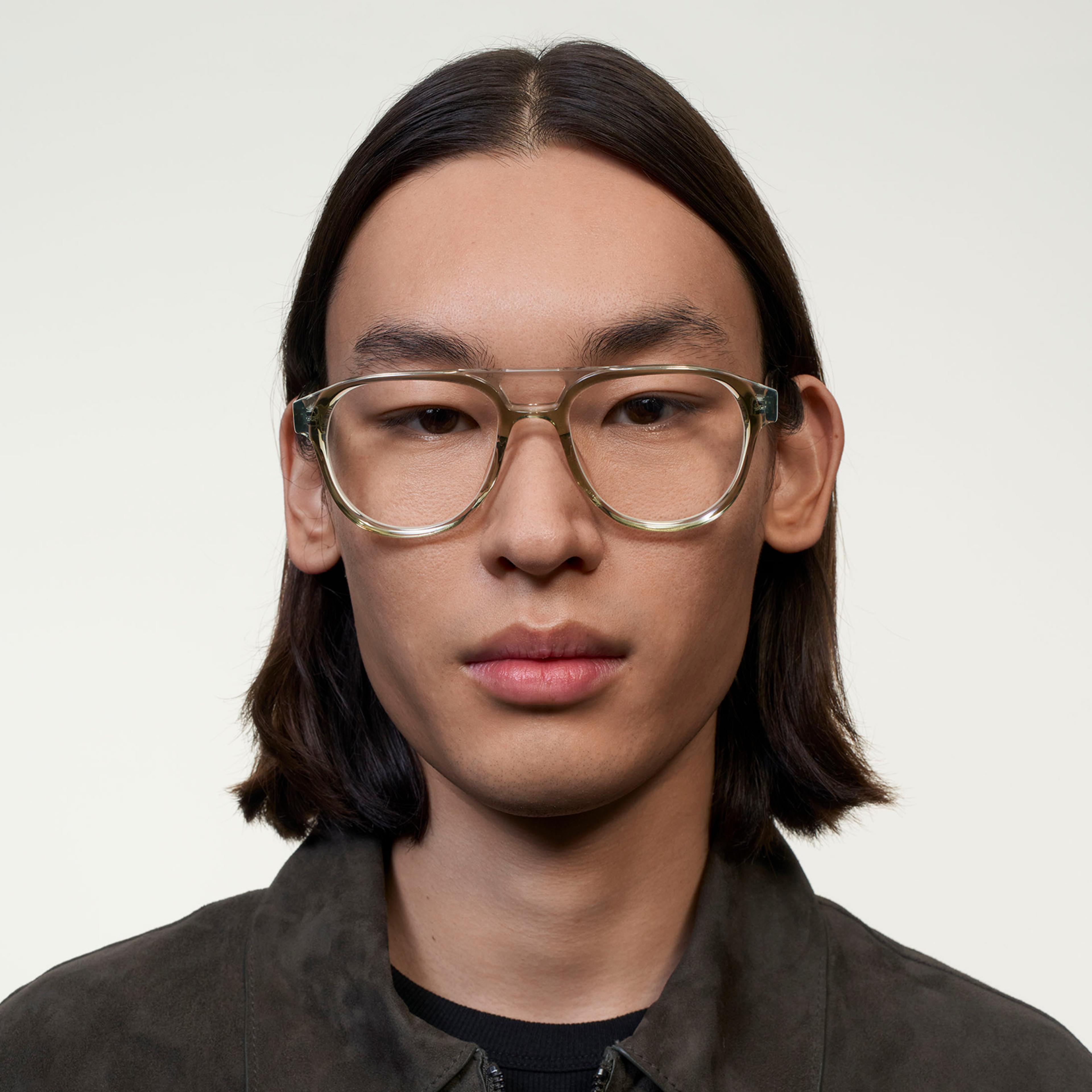 Ace & Tate Glasses | Oval Acetate in Green