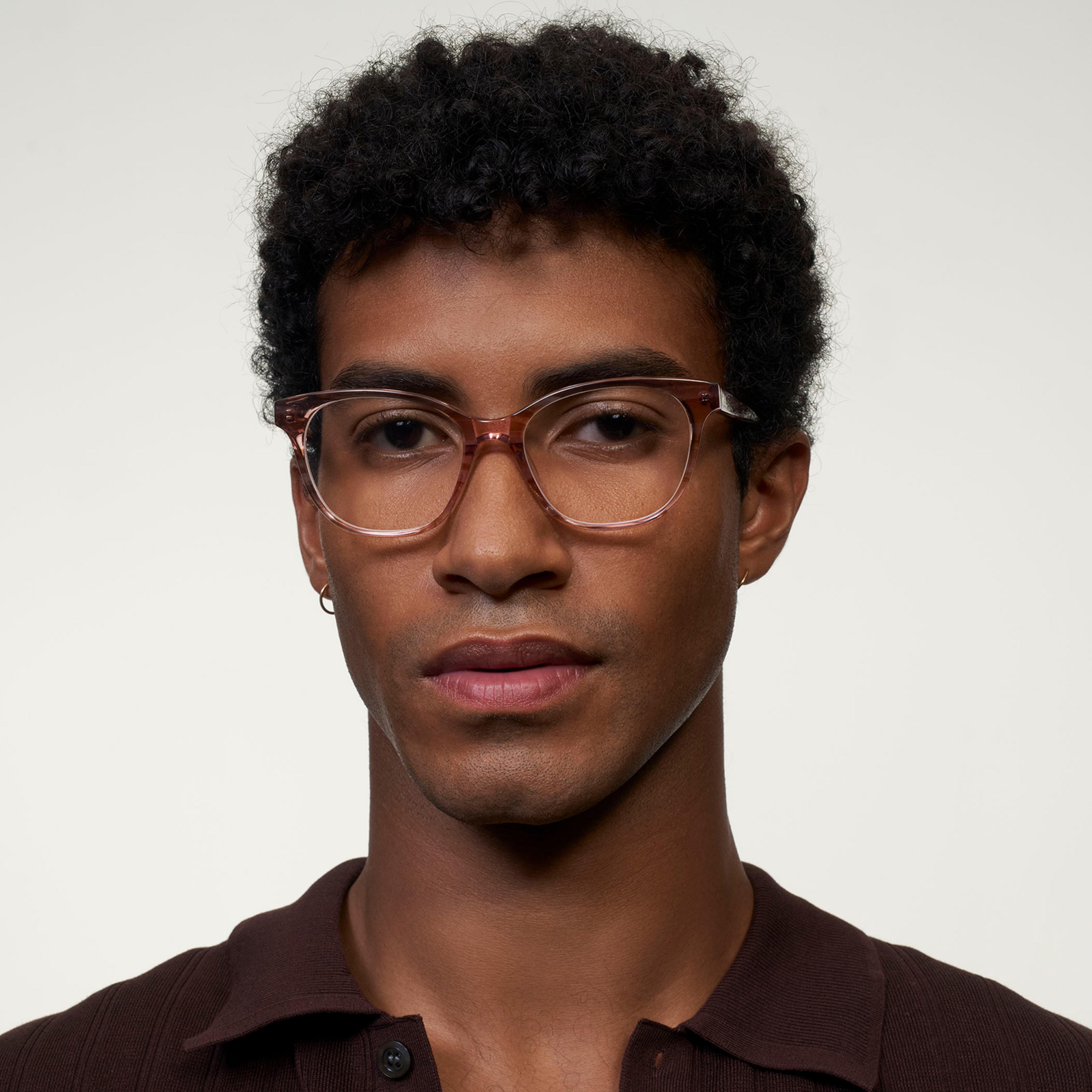 Ace & Tate Glasses | Square Acetate in Beige, Orange