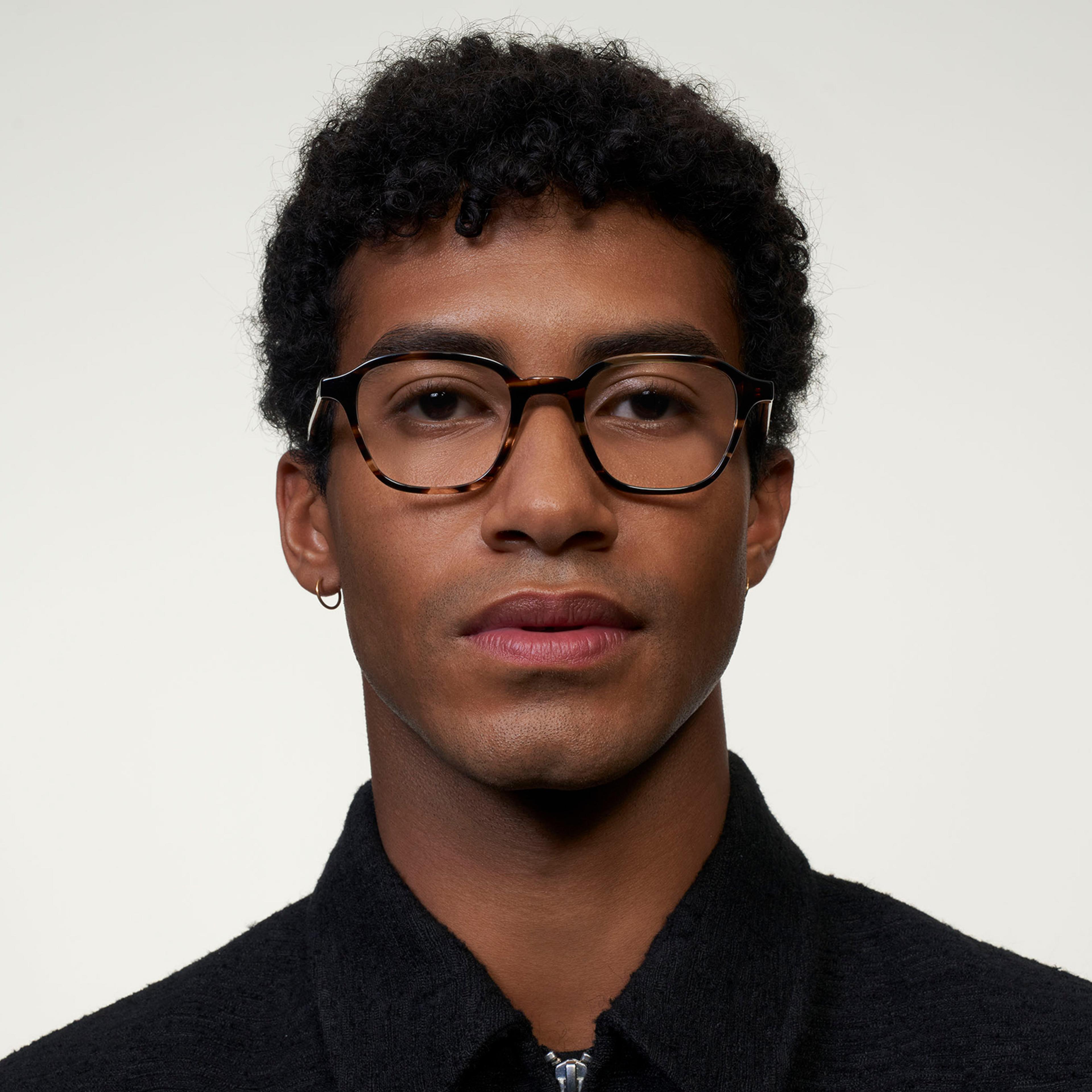 Ace & Tate Glasses | Square Acetate in Brown, Orange