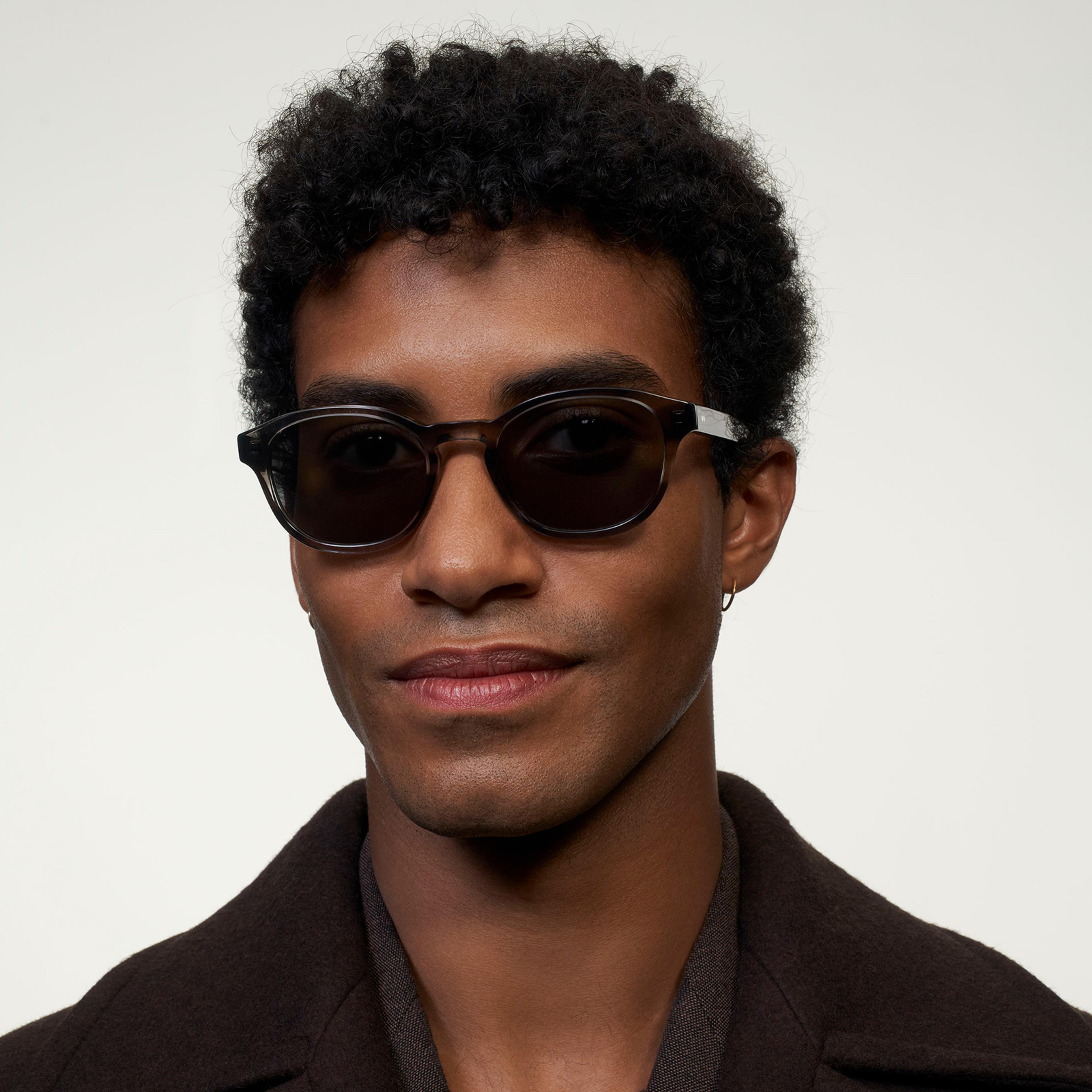 Ace & Tate Solaires | Ronde Acétate in Clair, Gris