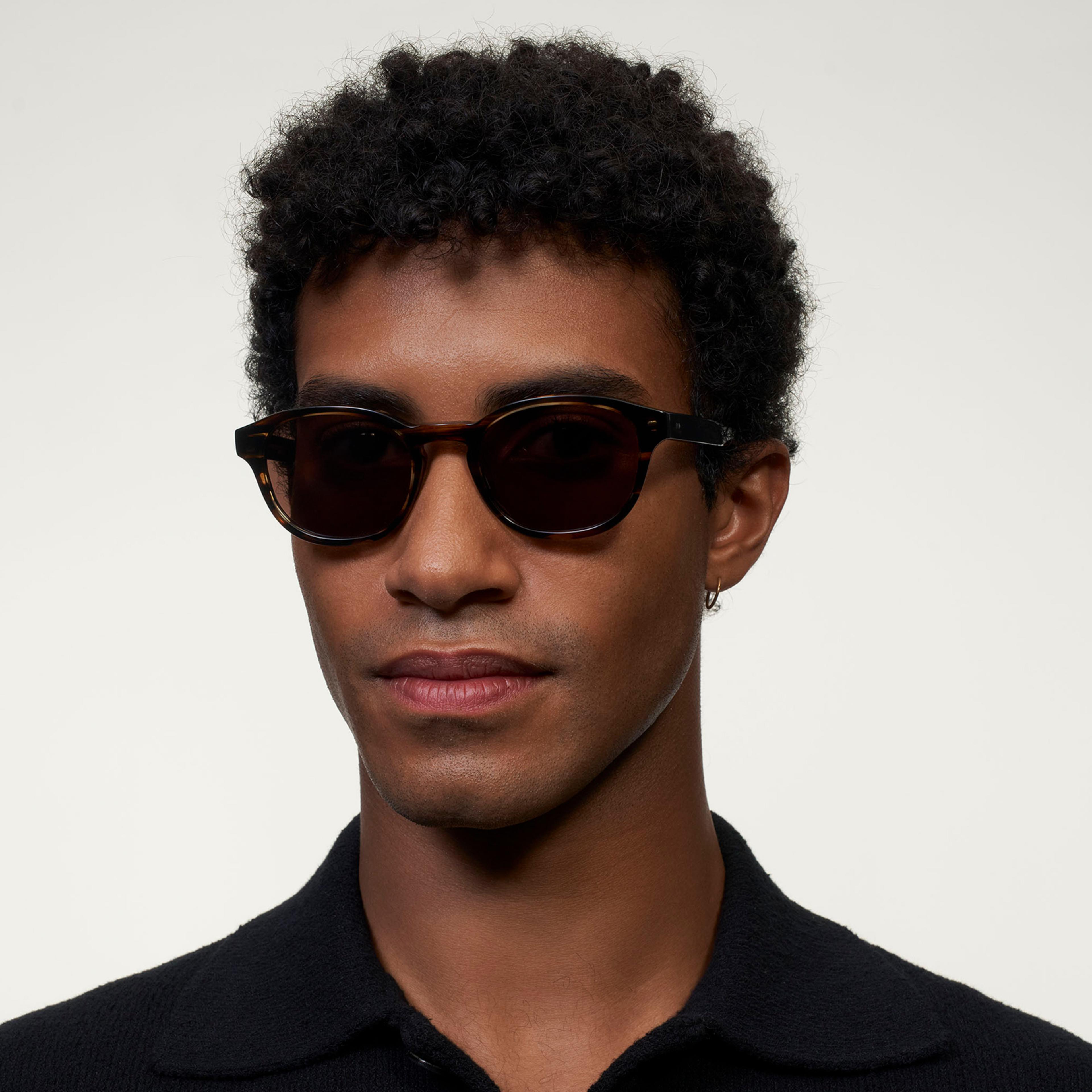 Ace & Tate Solaires | Ronde Acétate in Marron, Orange