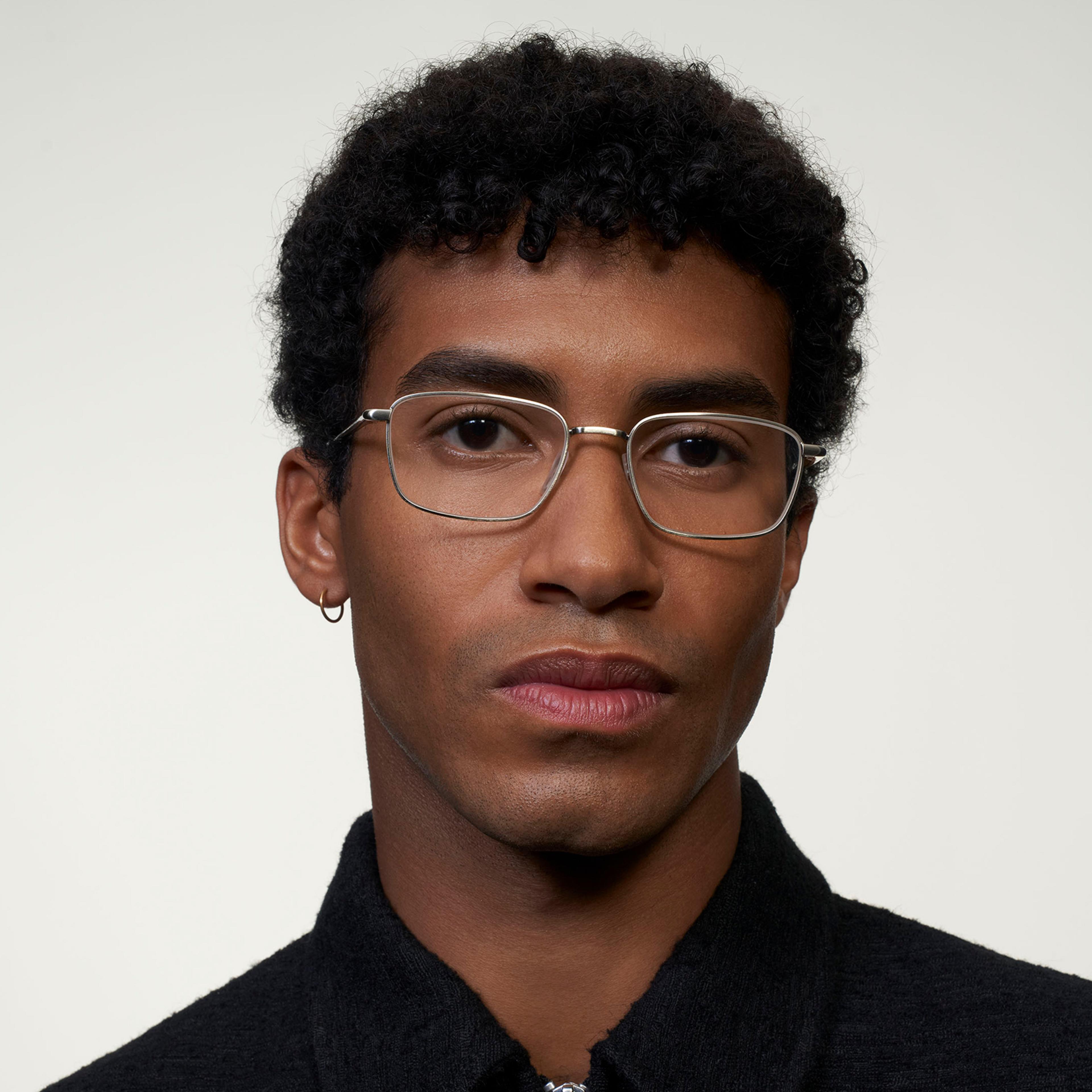 Ace & Tate Glasses | Rectangle Metal in Silver