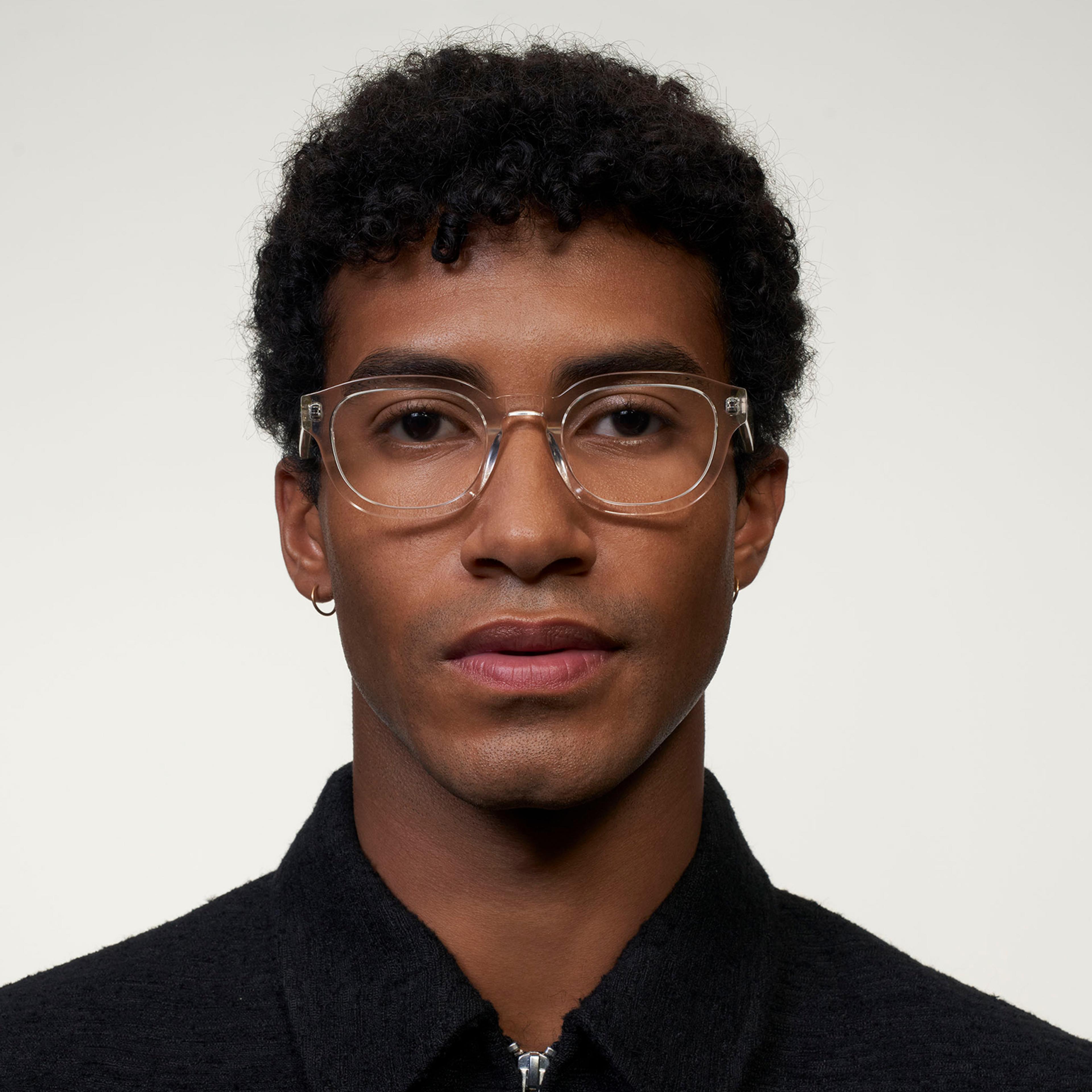 Ace & Tate Glasses | Round Acetate in Clear