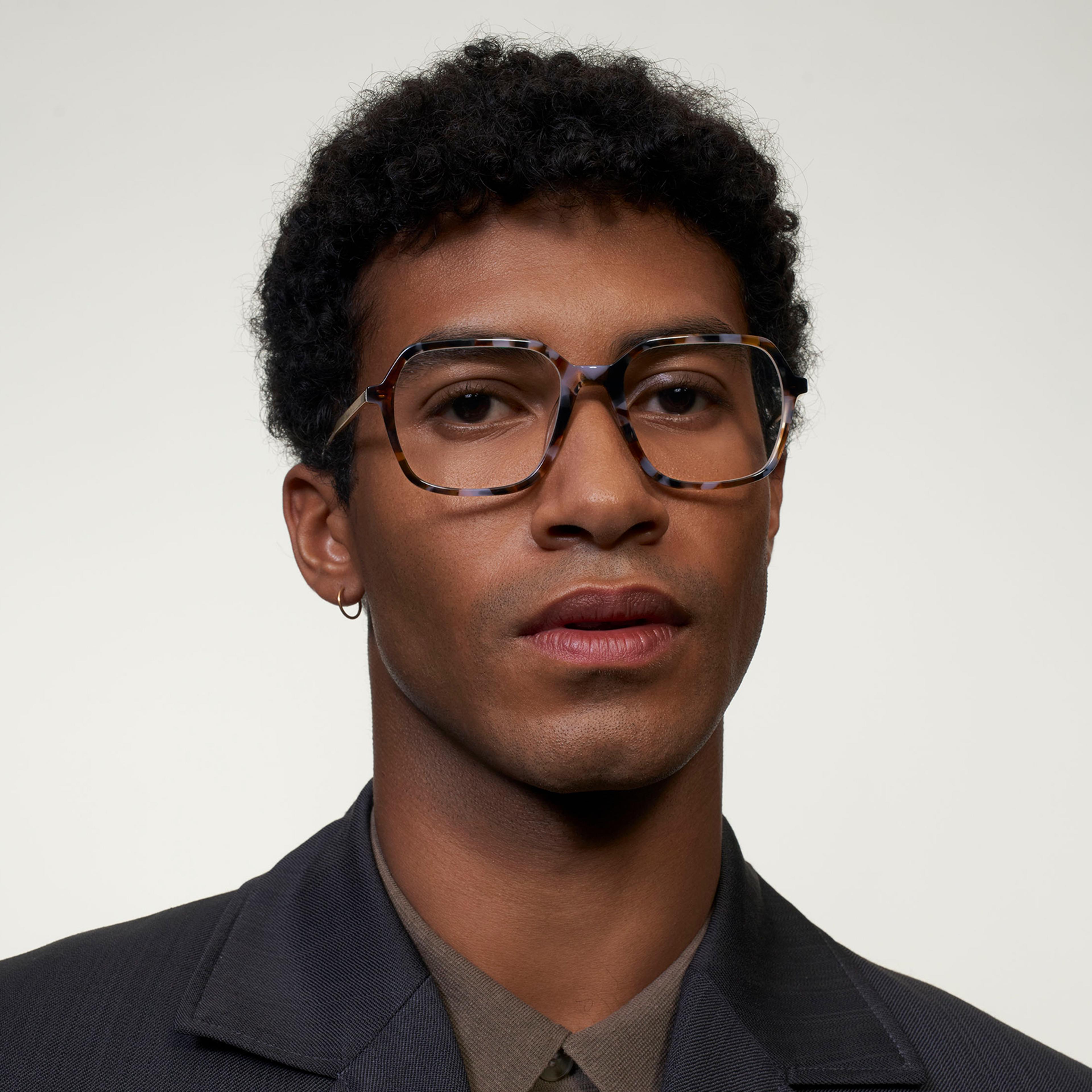 Ace & Tate Glasses | Square Metal in Brown, Orange, Purple