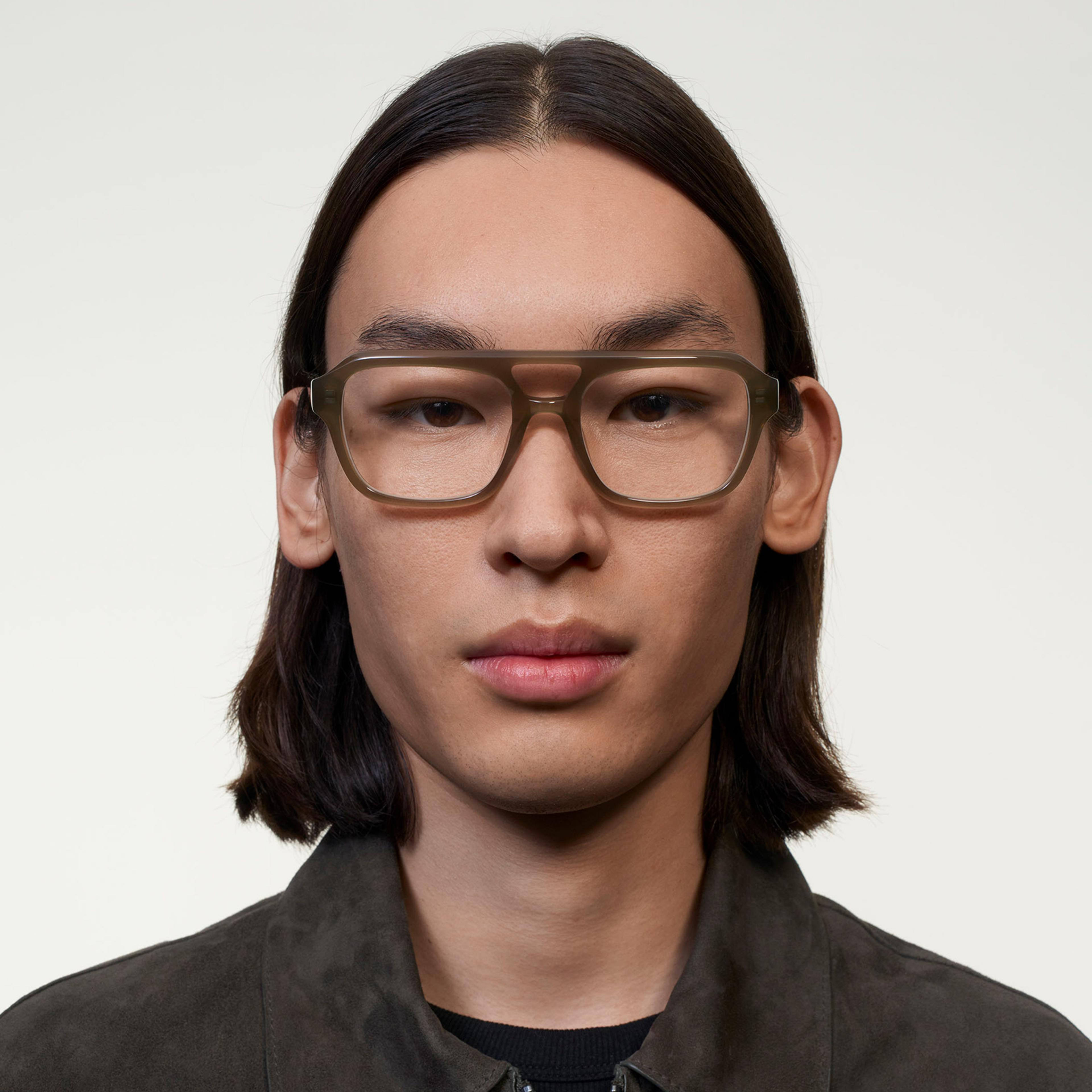 Ace & Tate Glasses | Square Acetate in Green