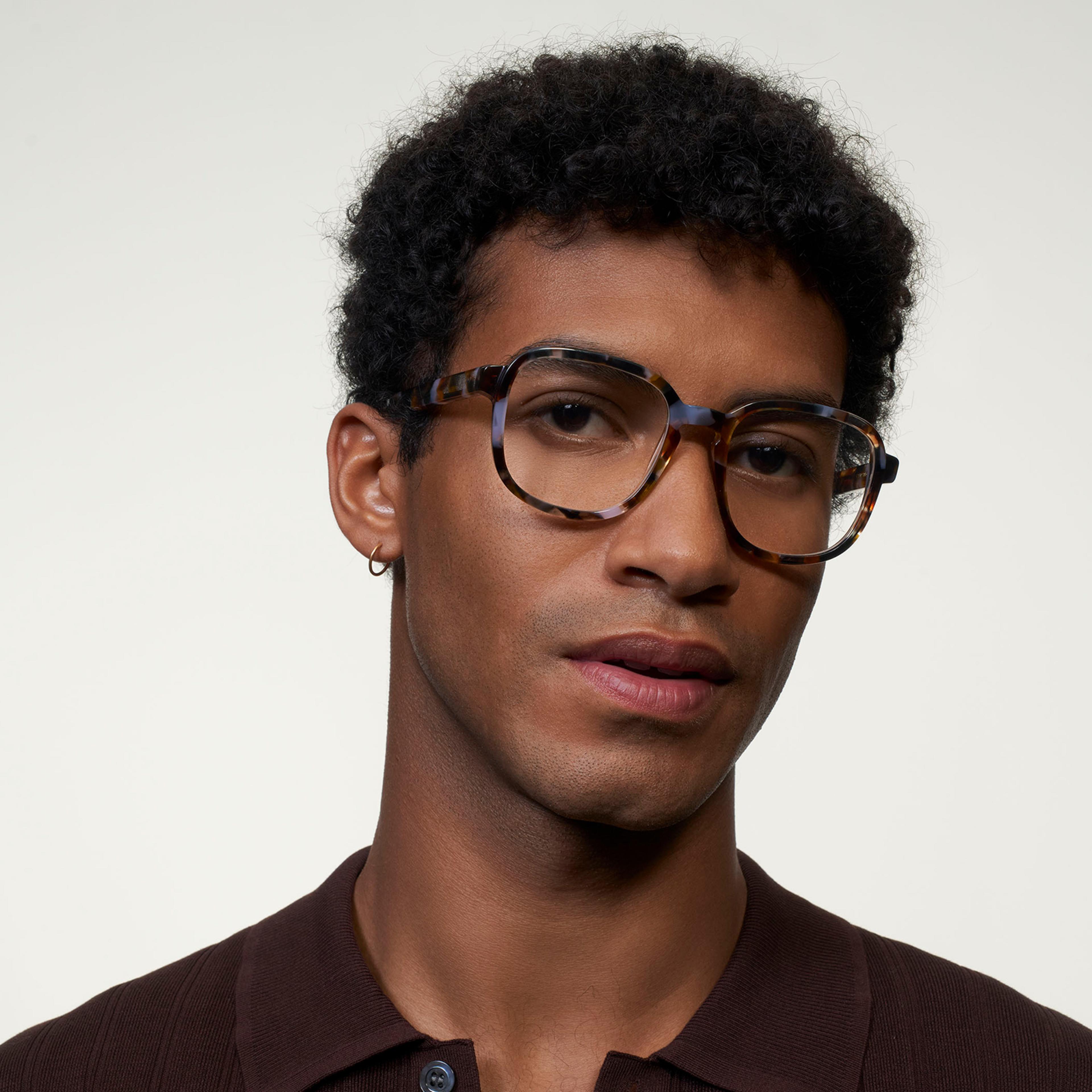 Ace & Tate Glasses | Square Acetate in Brown, Orange, Purple