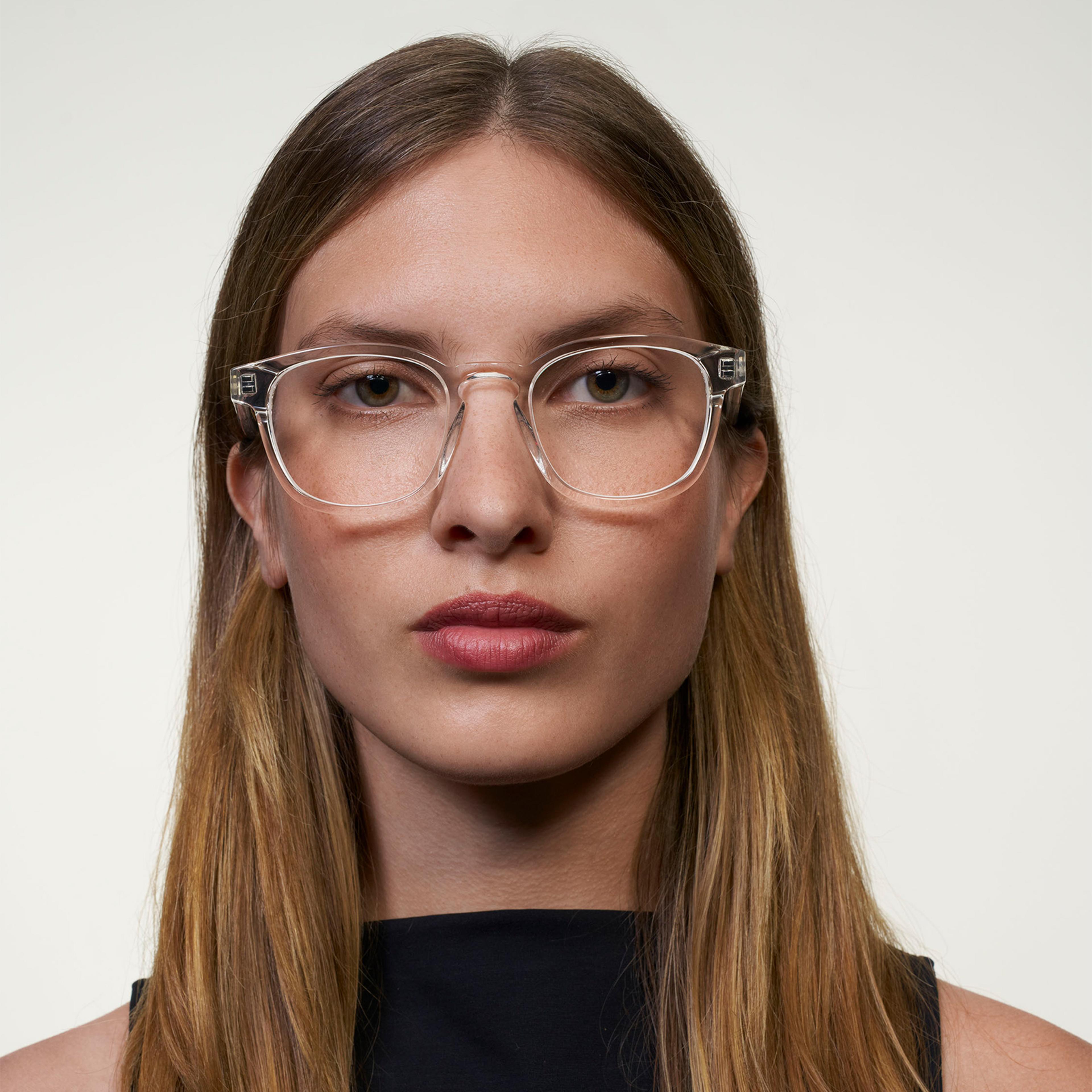 Ace & Tate Glasses | Square Acetate in Clear