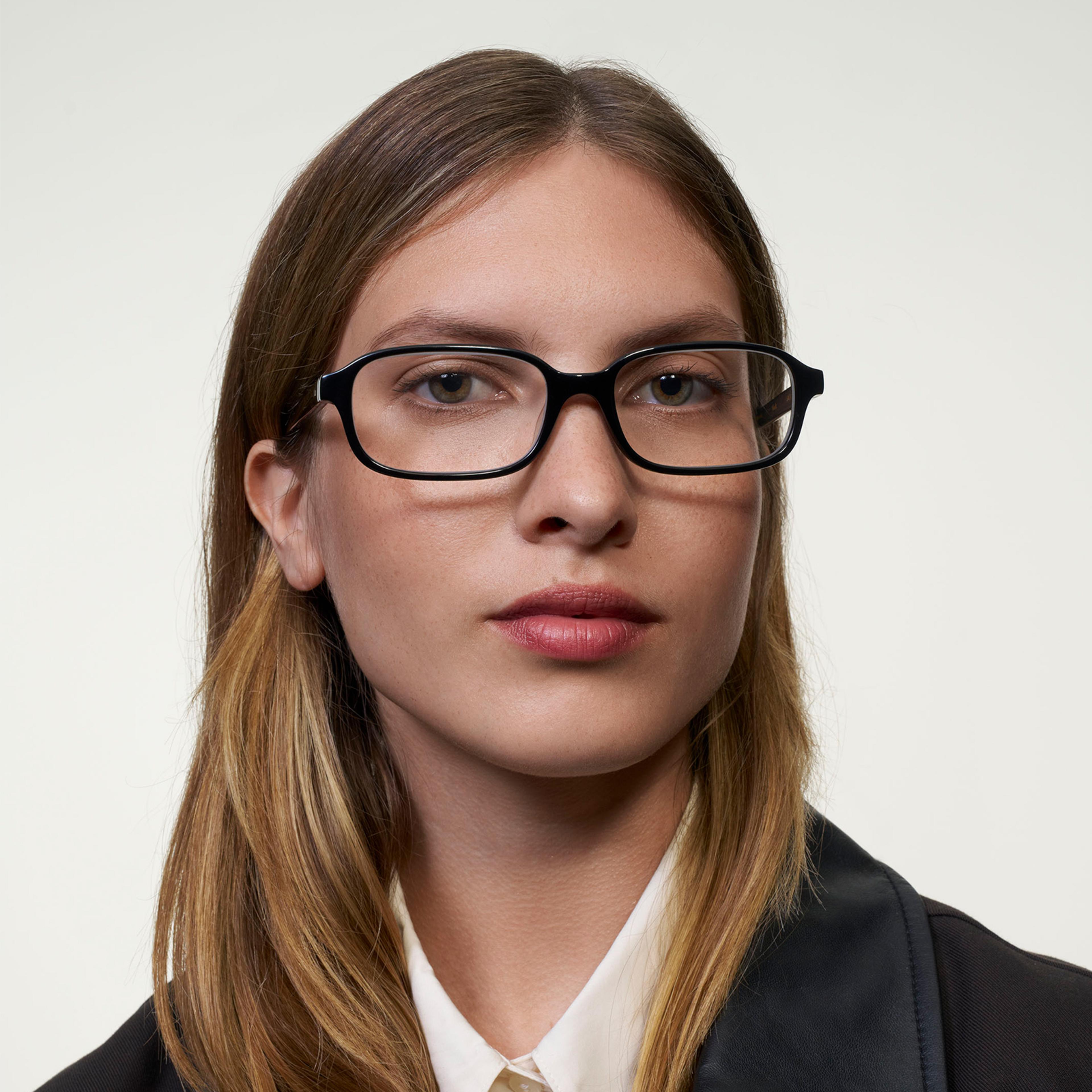 Ace & Tate Glasses | Rectangle Acetate in Black