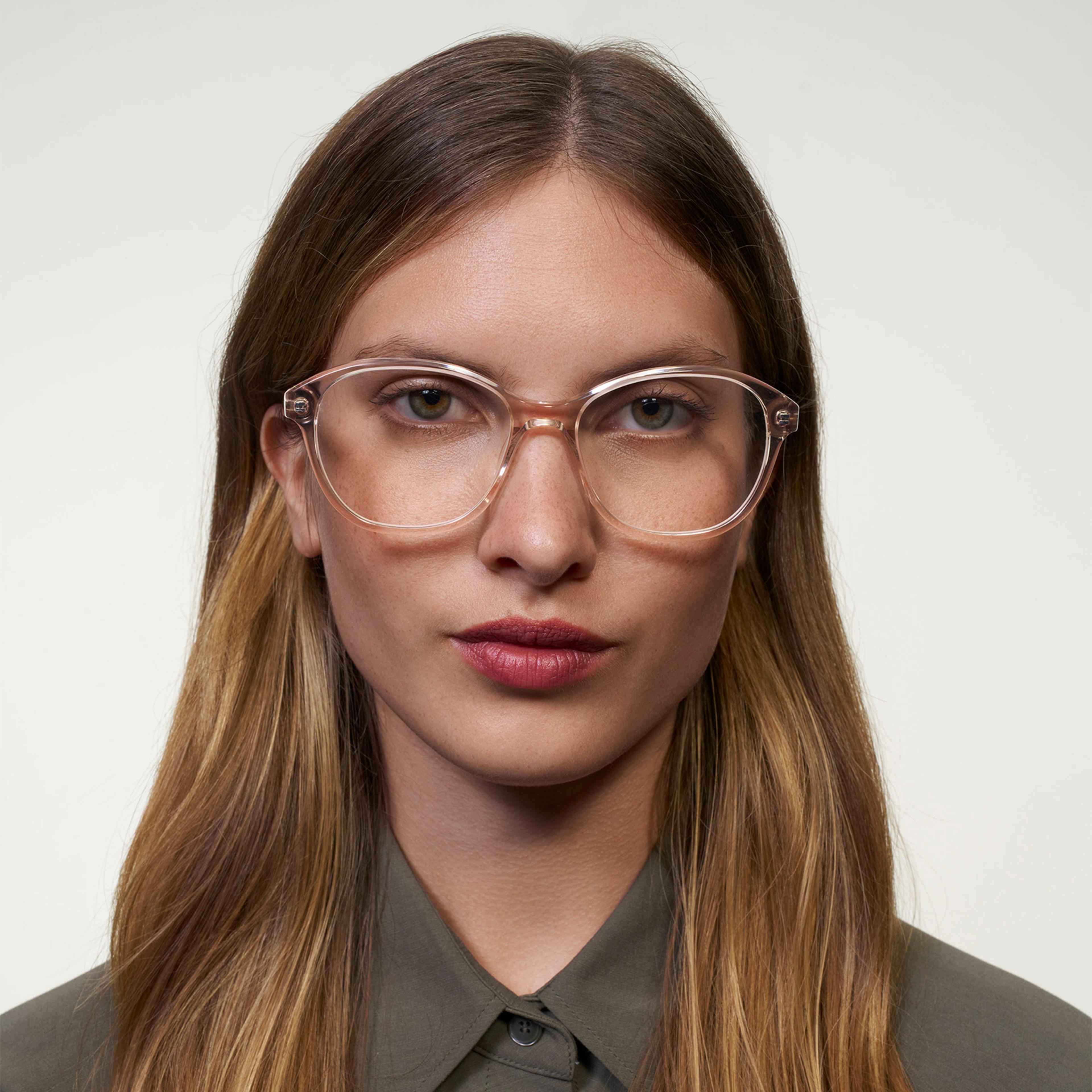 Ace & Tate Glasses | Round Acetate in Clear