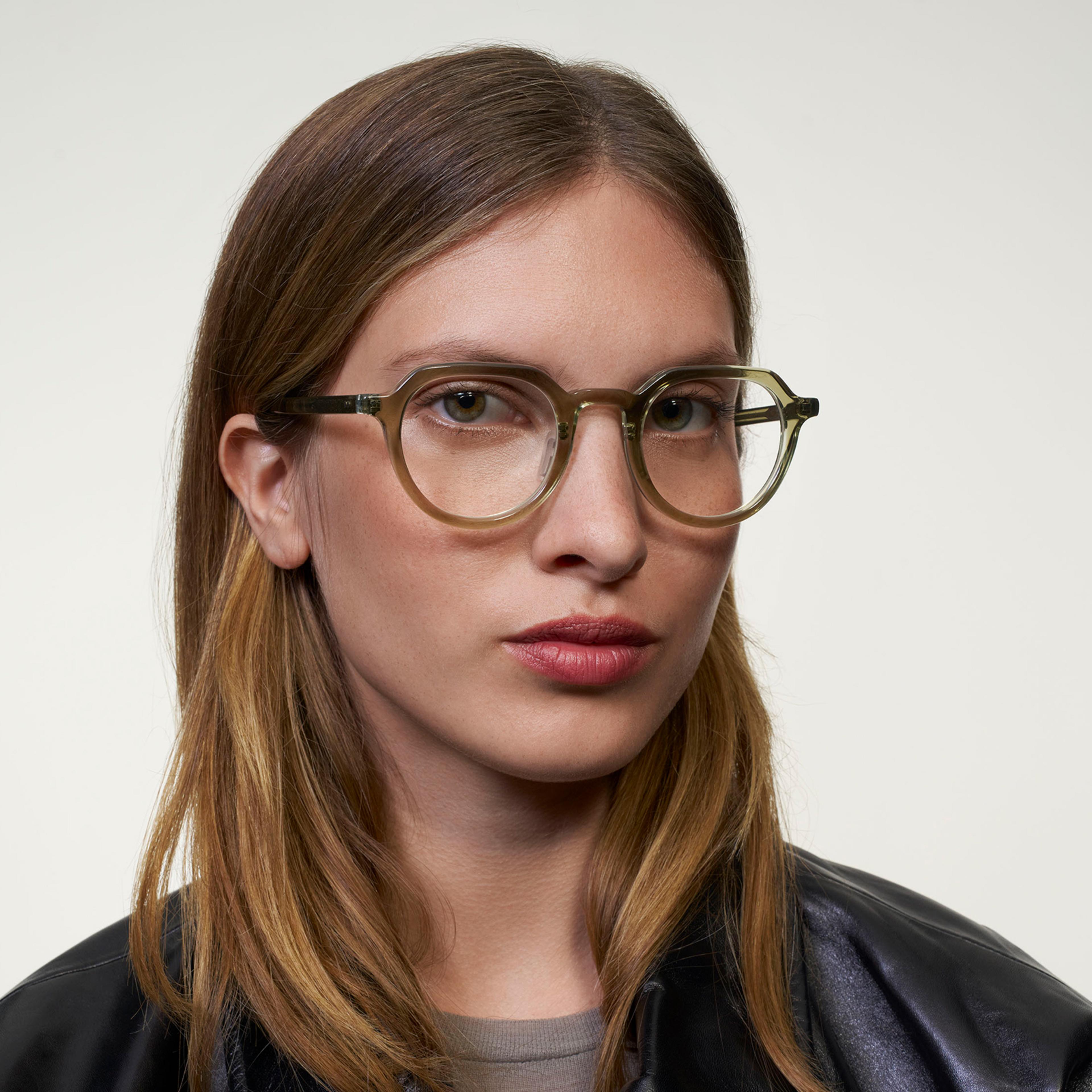 Ace & Tate Glasses | Round Acetate in Green