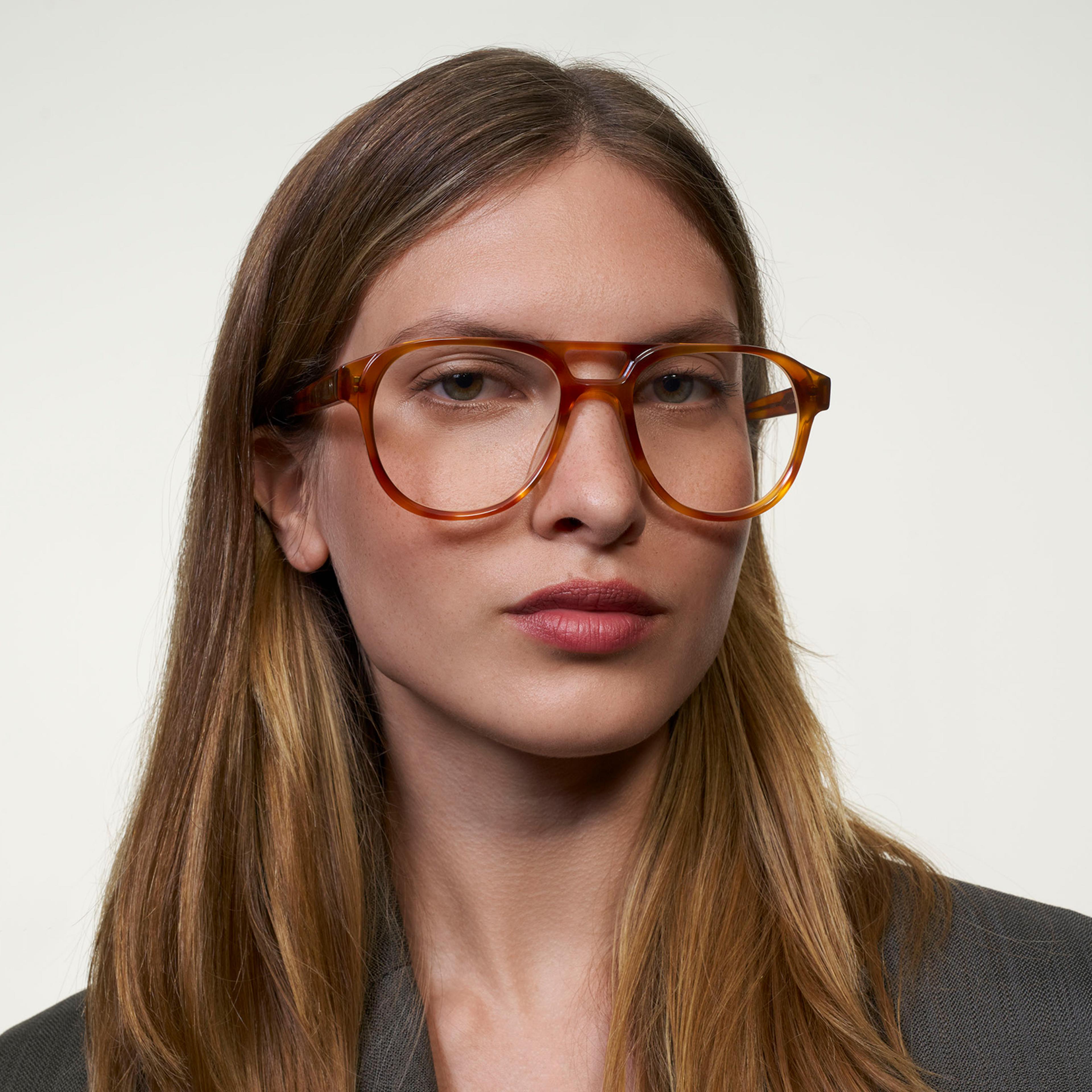 Ace & Tate Glasses | Oval Acetate in Brown