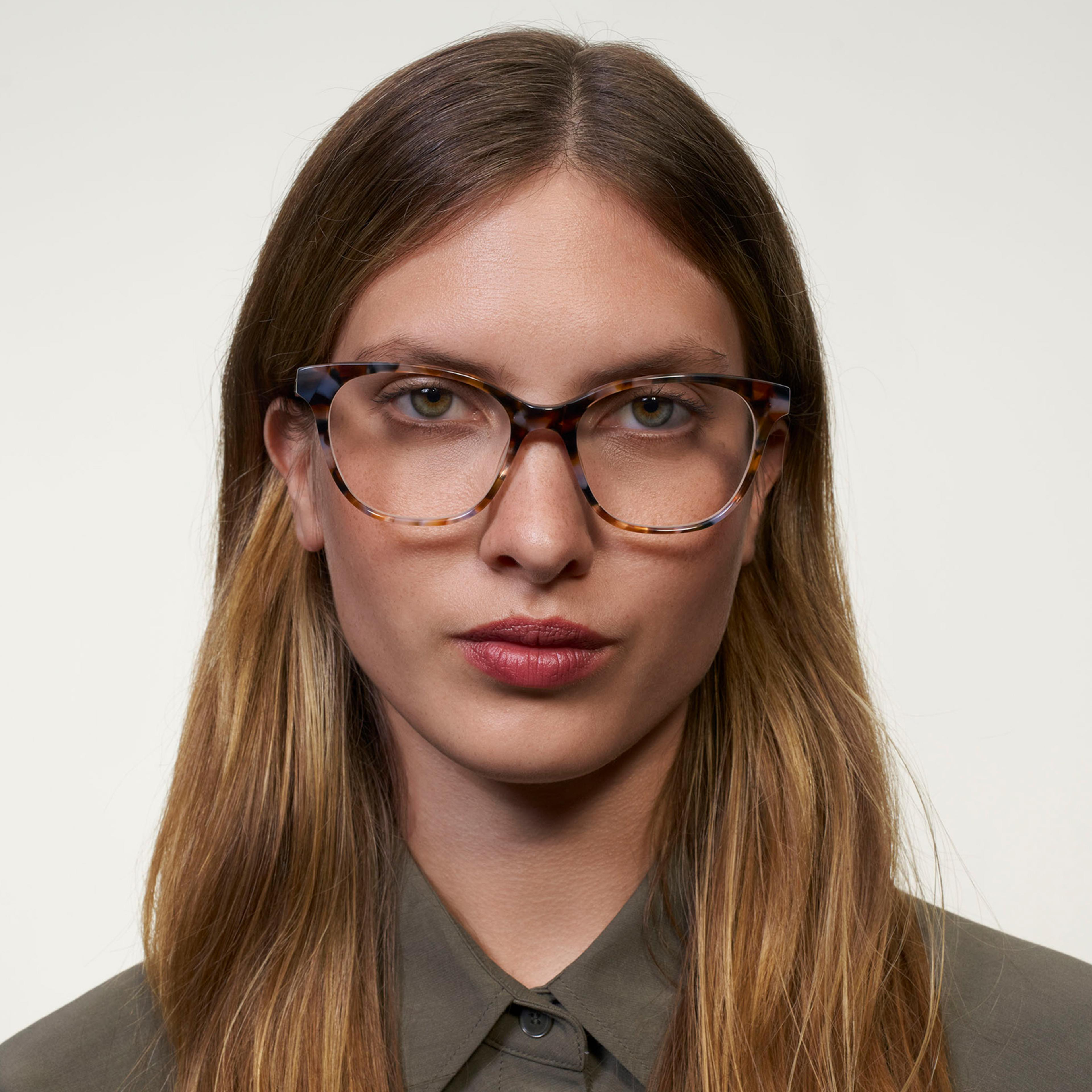 Ace & Tate Glasses | Square Acetate in Brown, Orange, Purple