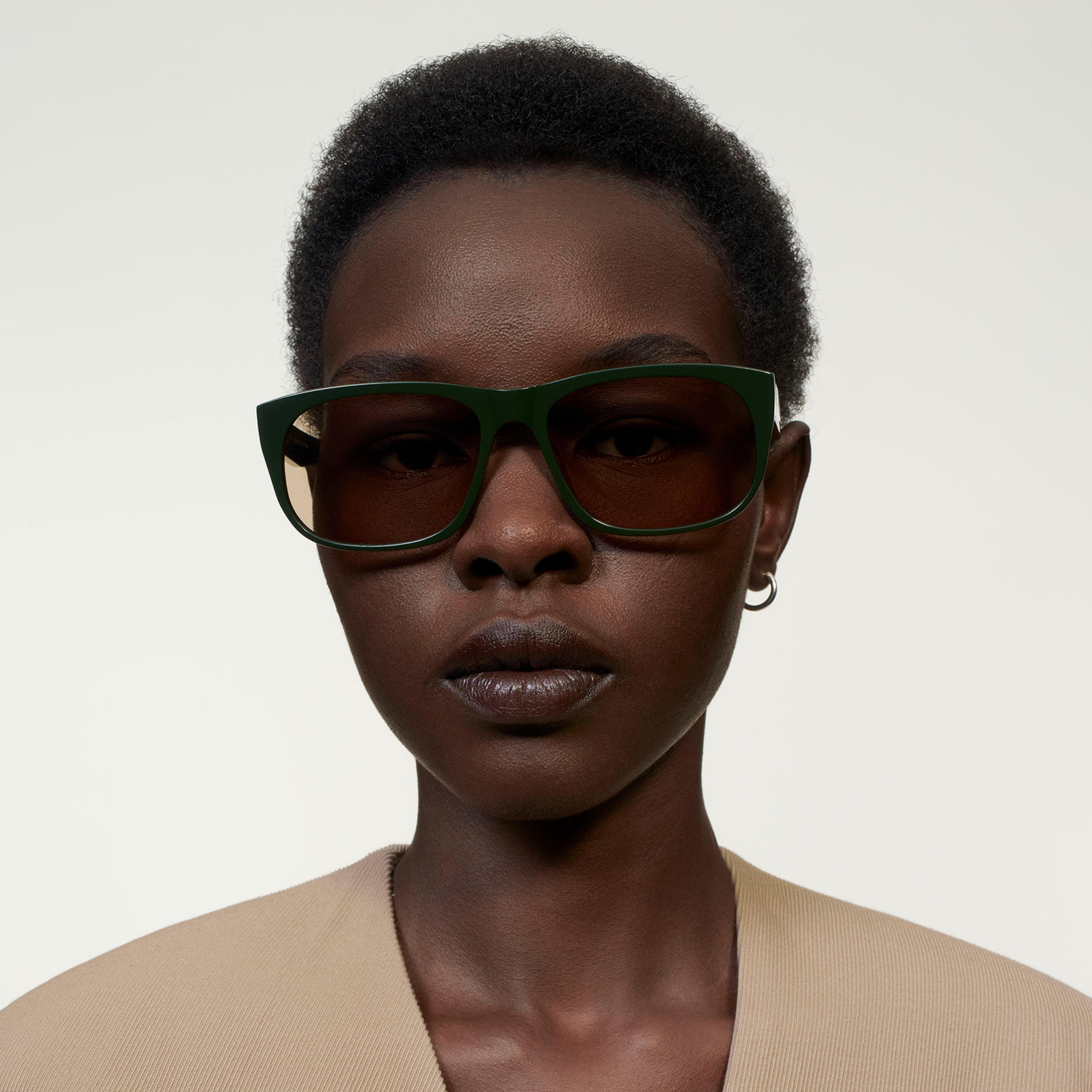 Ace & Tate Sunglasses | Rectangle Acetate in Green