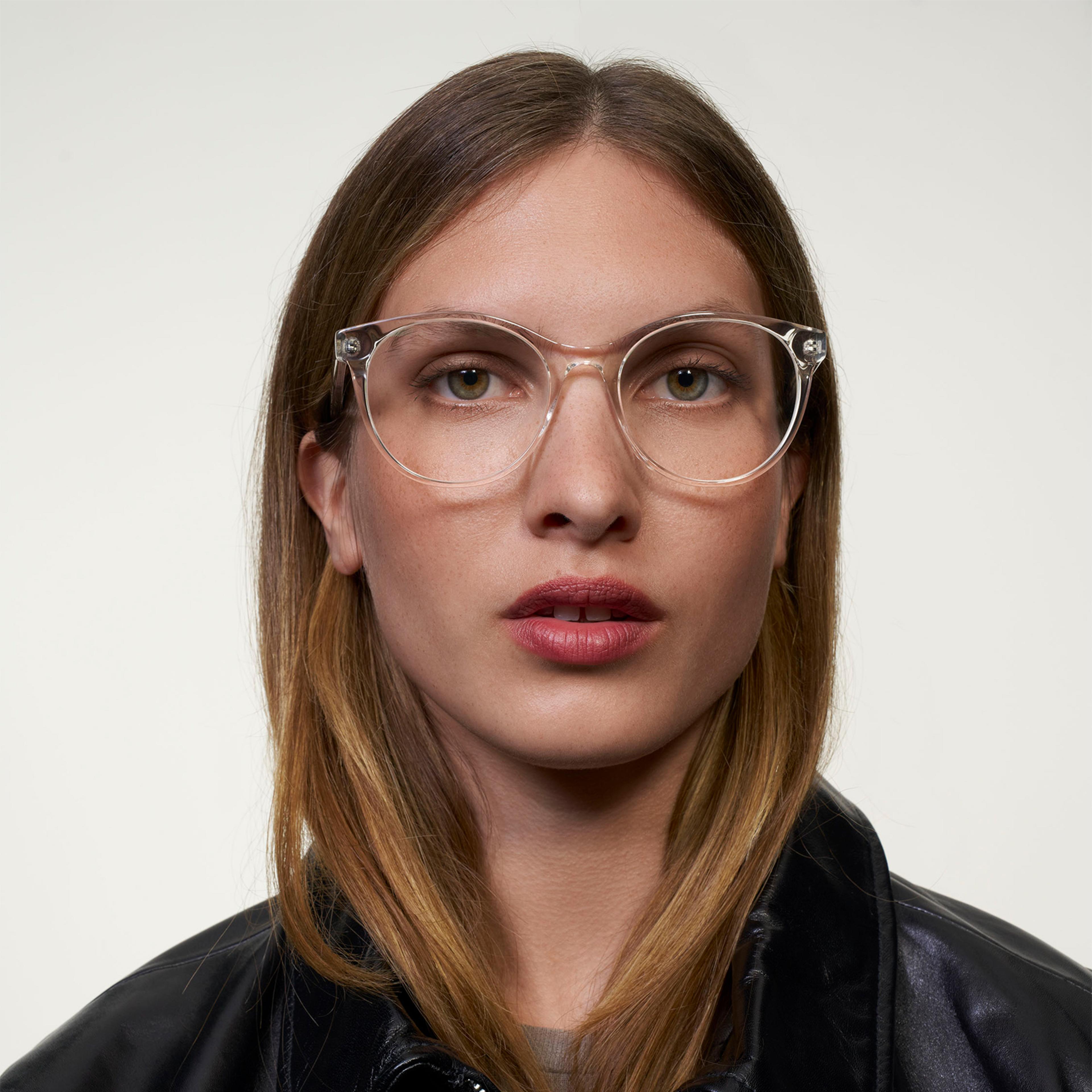 Ace & Tate Glasses | Round Acetate in Clear