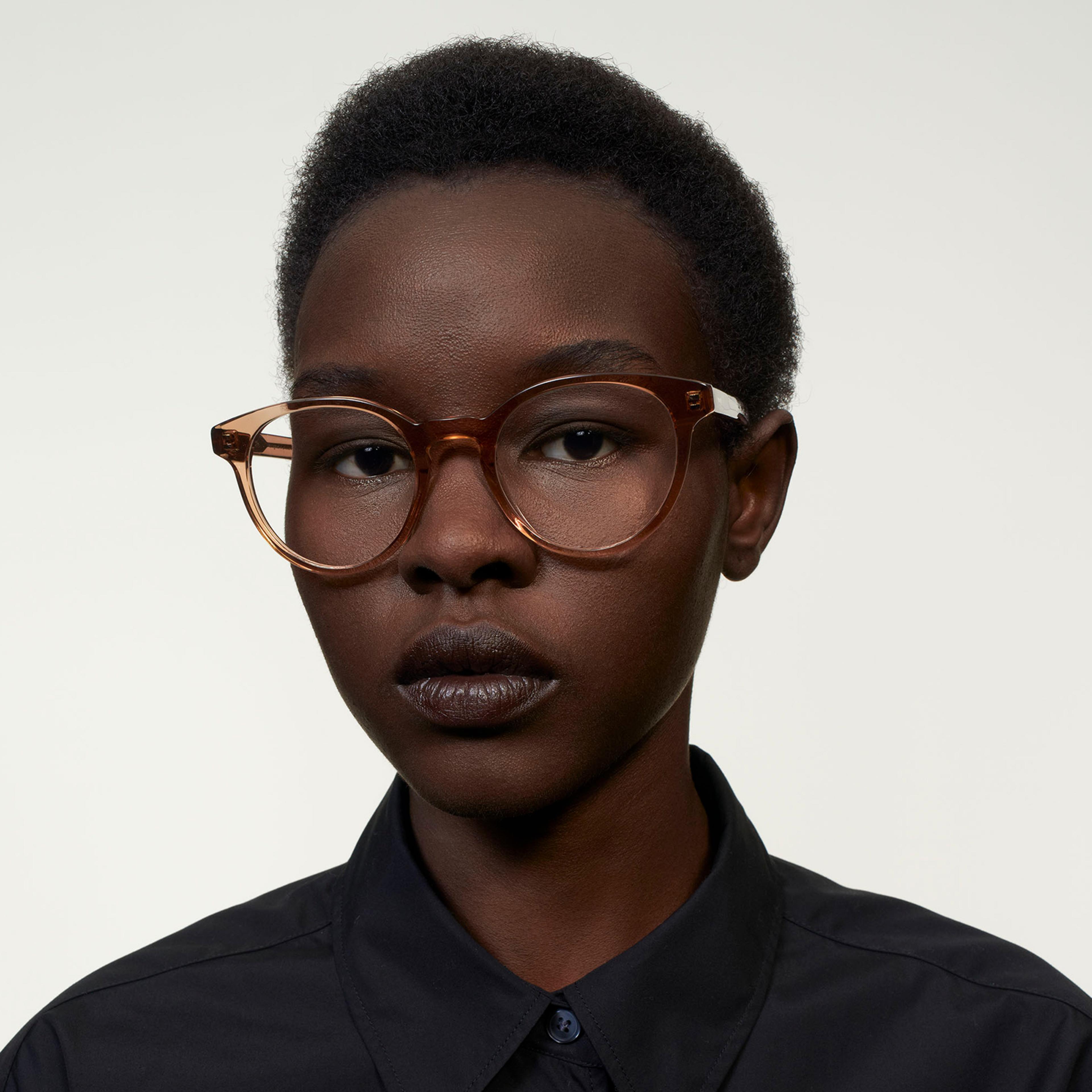 Ace & Tate Glasses | Round Acetate in Brown