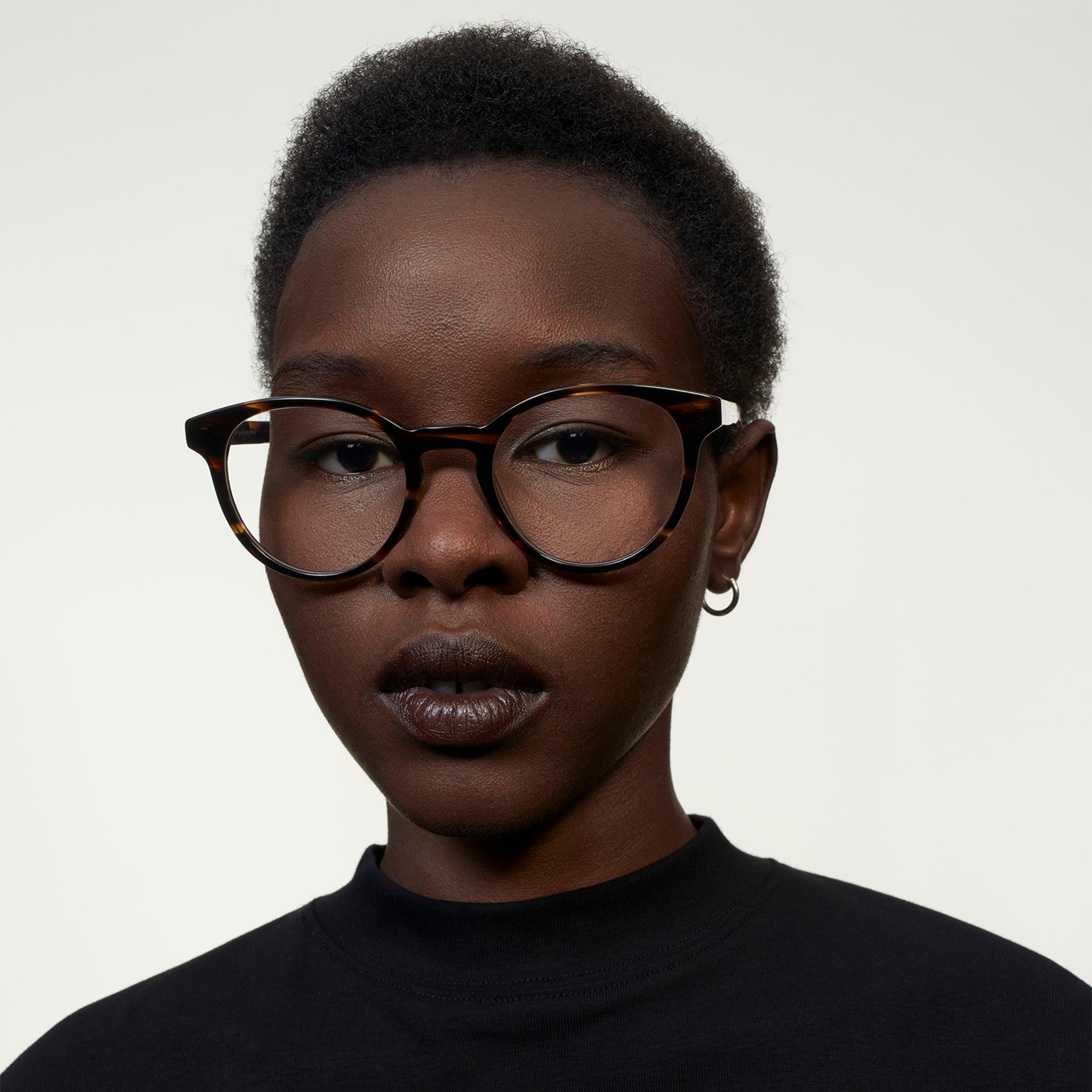 Ace & Tate Glasses | Round Acetate in Beige, Brown