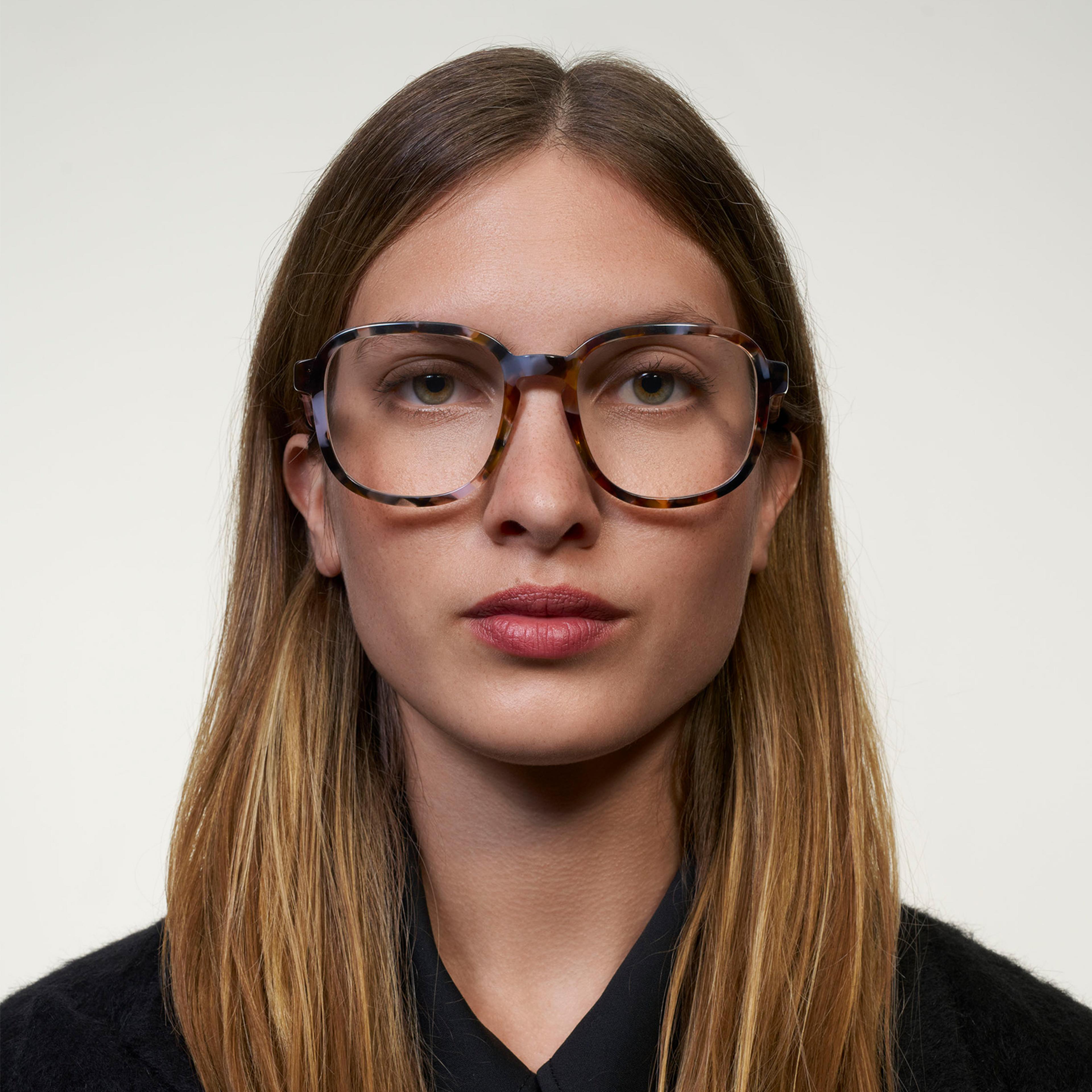 Ace & Tate Glasses | Square Acetate in Brown, Orange, Purple