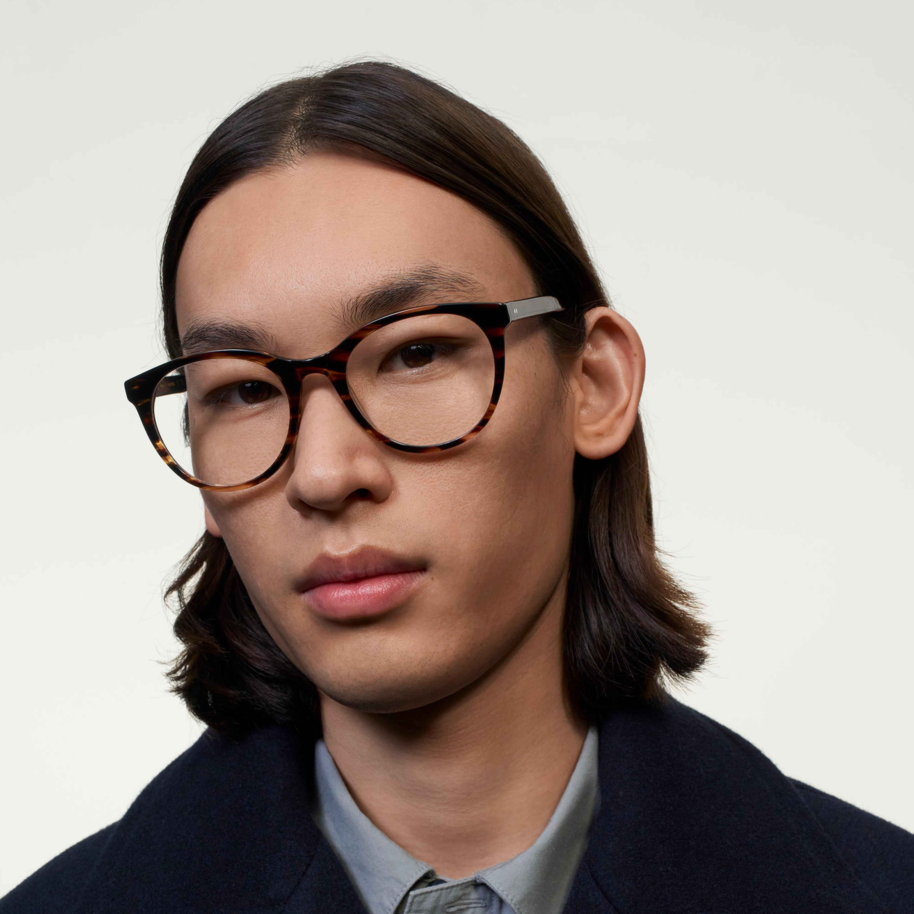 Ace & Tate Glasses | Oval Acetate in Brown, Orange