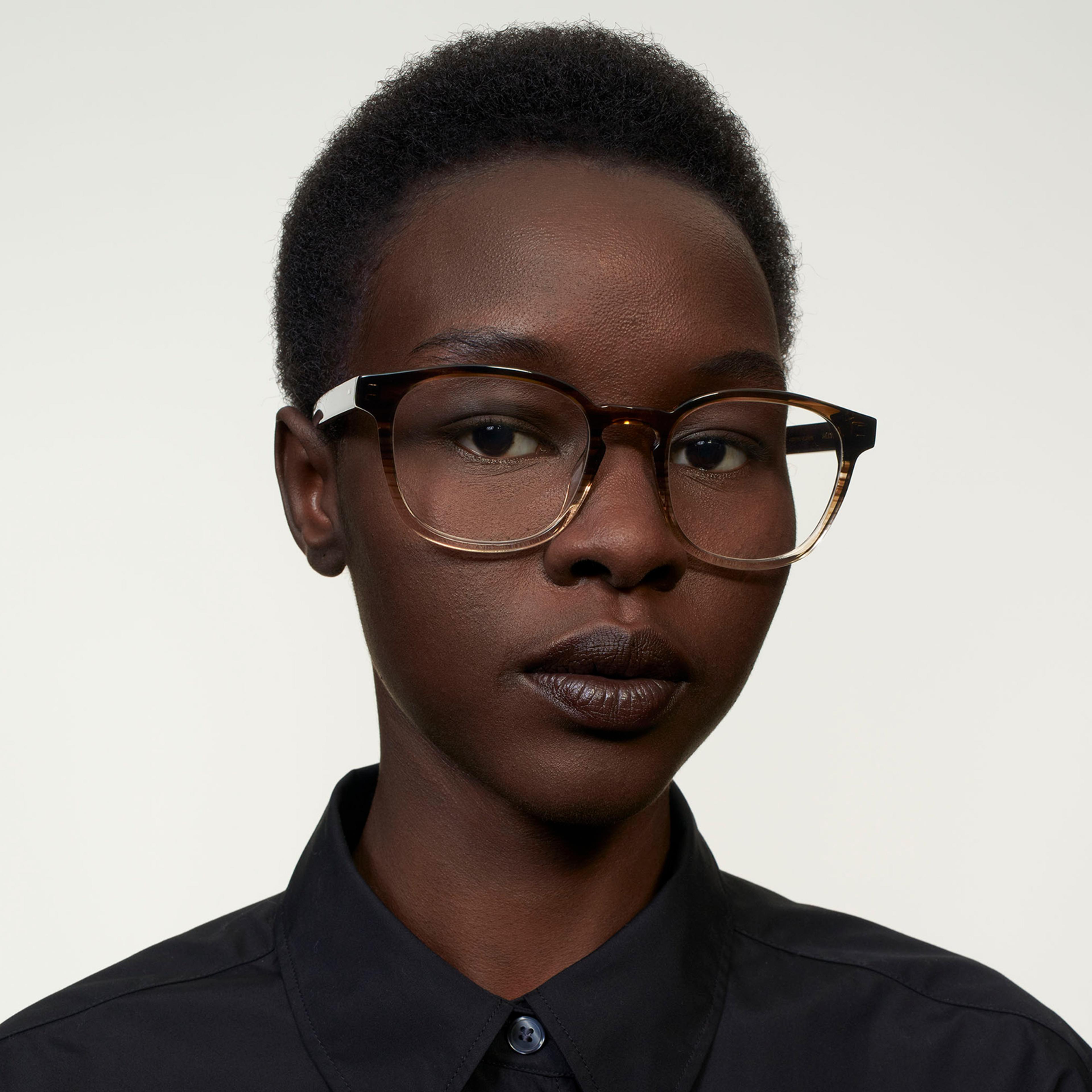 Ace & Tate Glasses | Square Acetate in Beige, Brown, Clear
