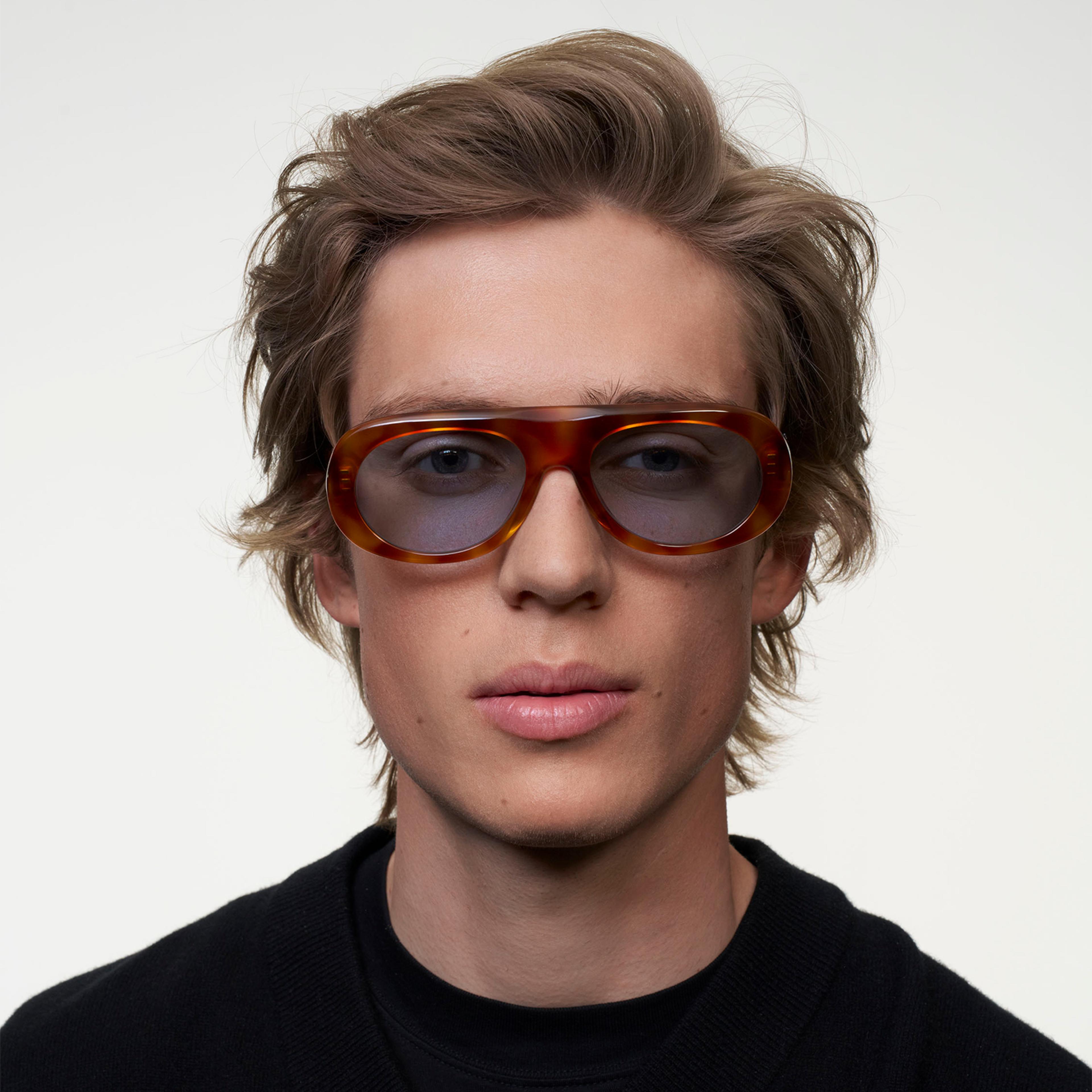 Ace & Tate Sunglasses | Round Acetate in Brown