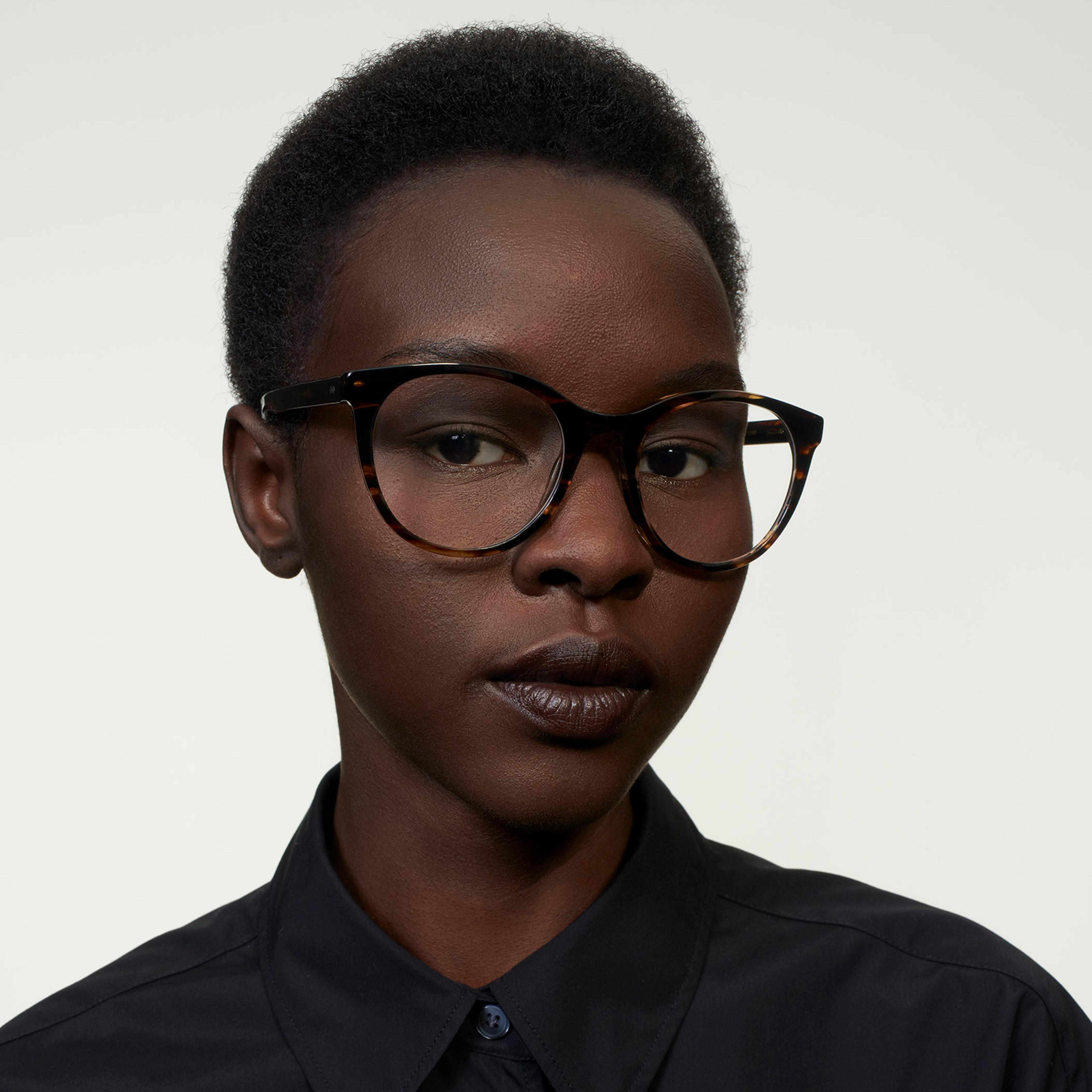 Ace & Tate Glasses | Oval Acetate in Brown, Orange