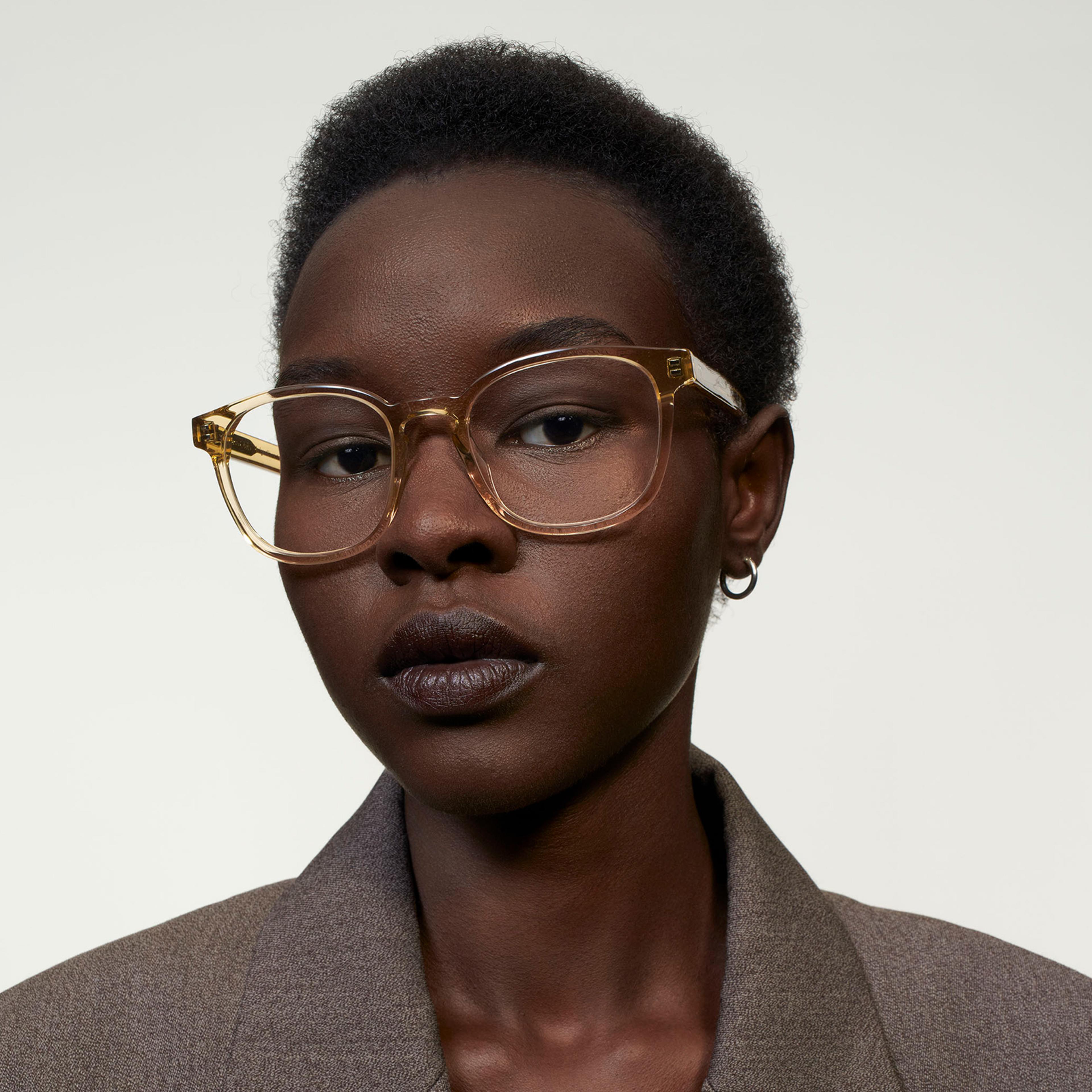 Ace & Tate Alfred Large in Golden Hour Ace & Tate Glasses | Square Acetate in Yellow