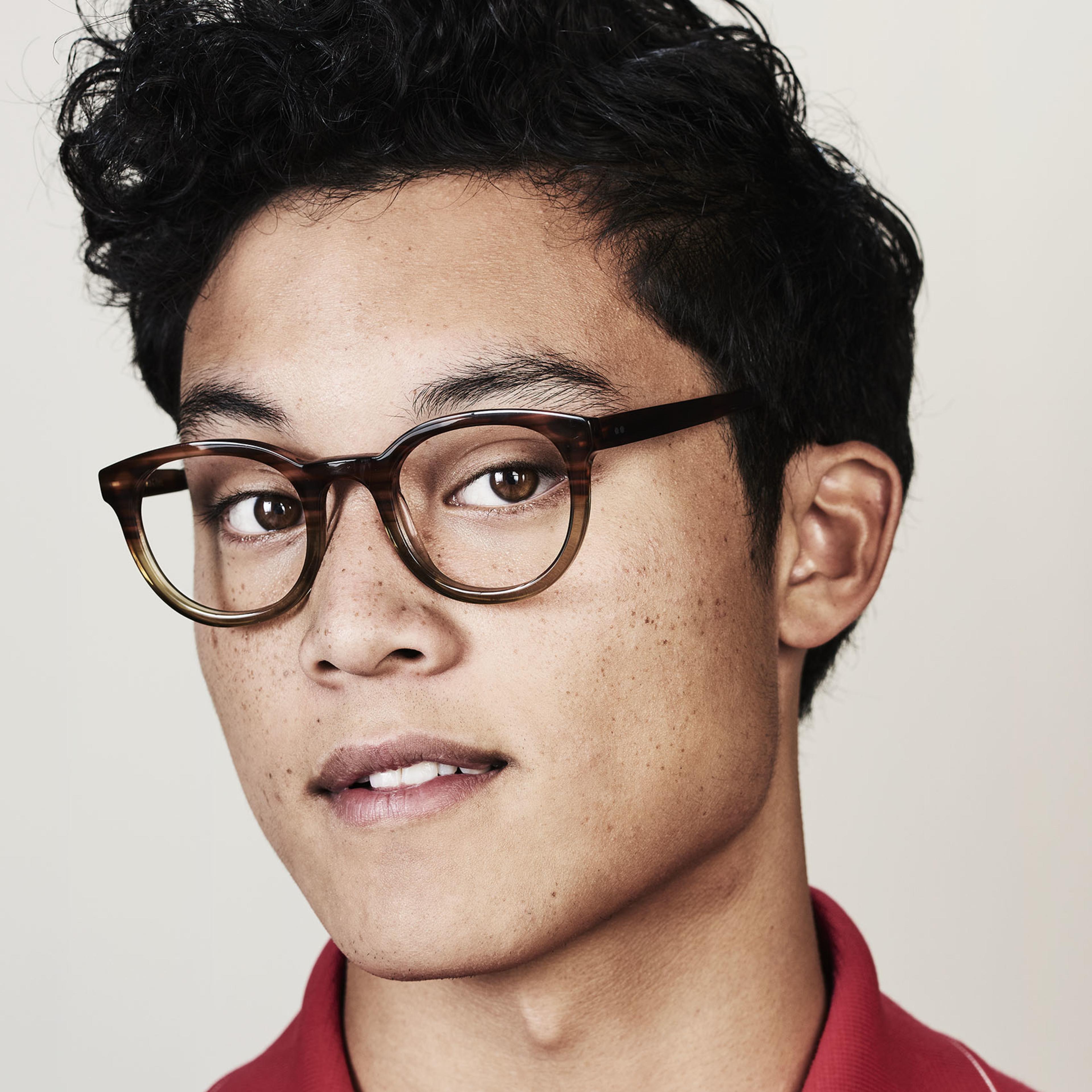 Ace & Tate Hugo in Hunter Green Ace & Tate Glasses | Round Acetate in Brown, Green