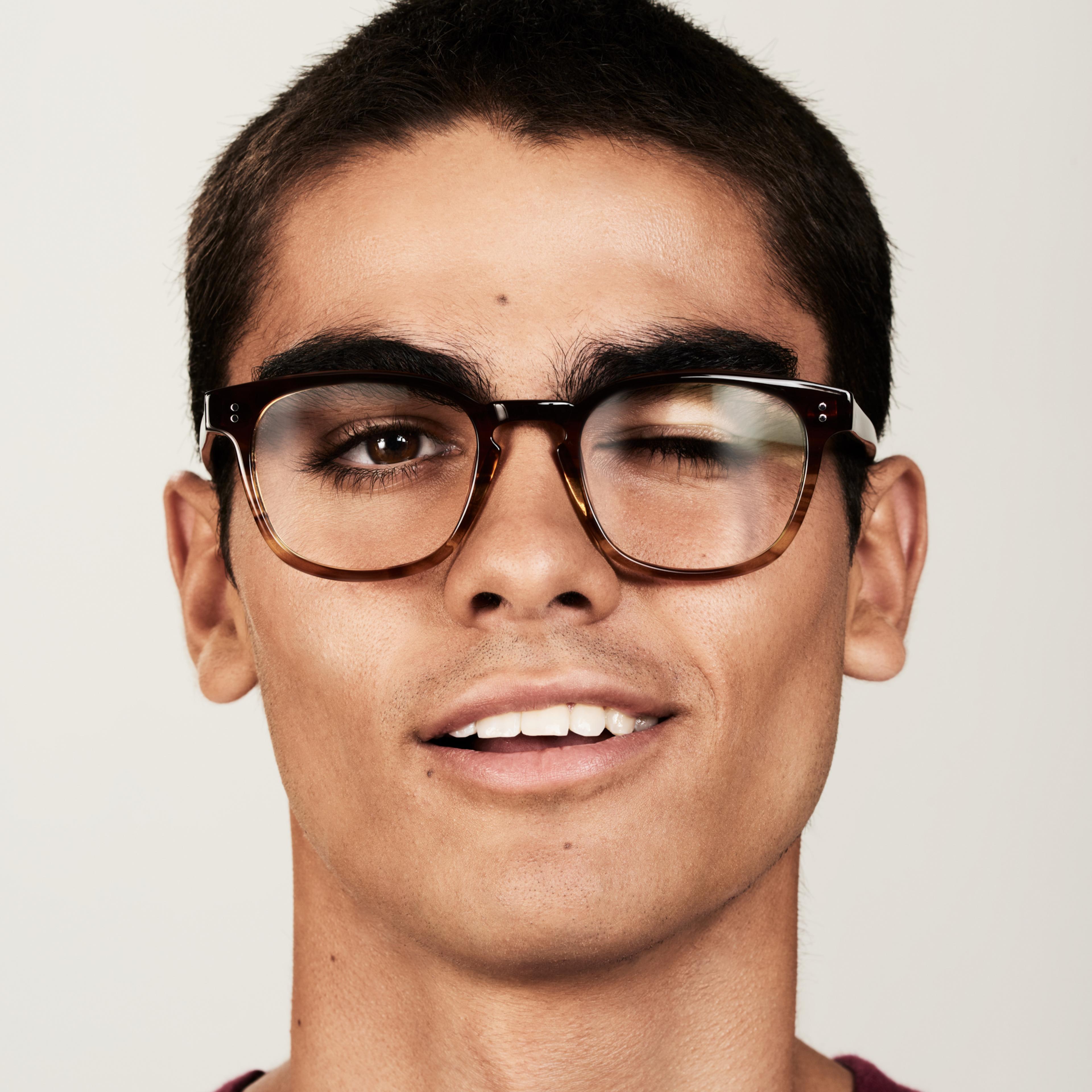 Ace & Tate Glasses | Square Acetate in Brown, Orange