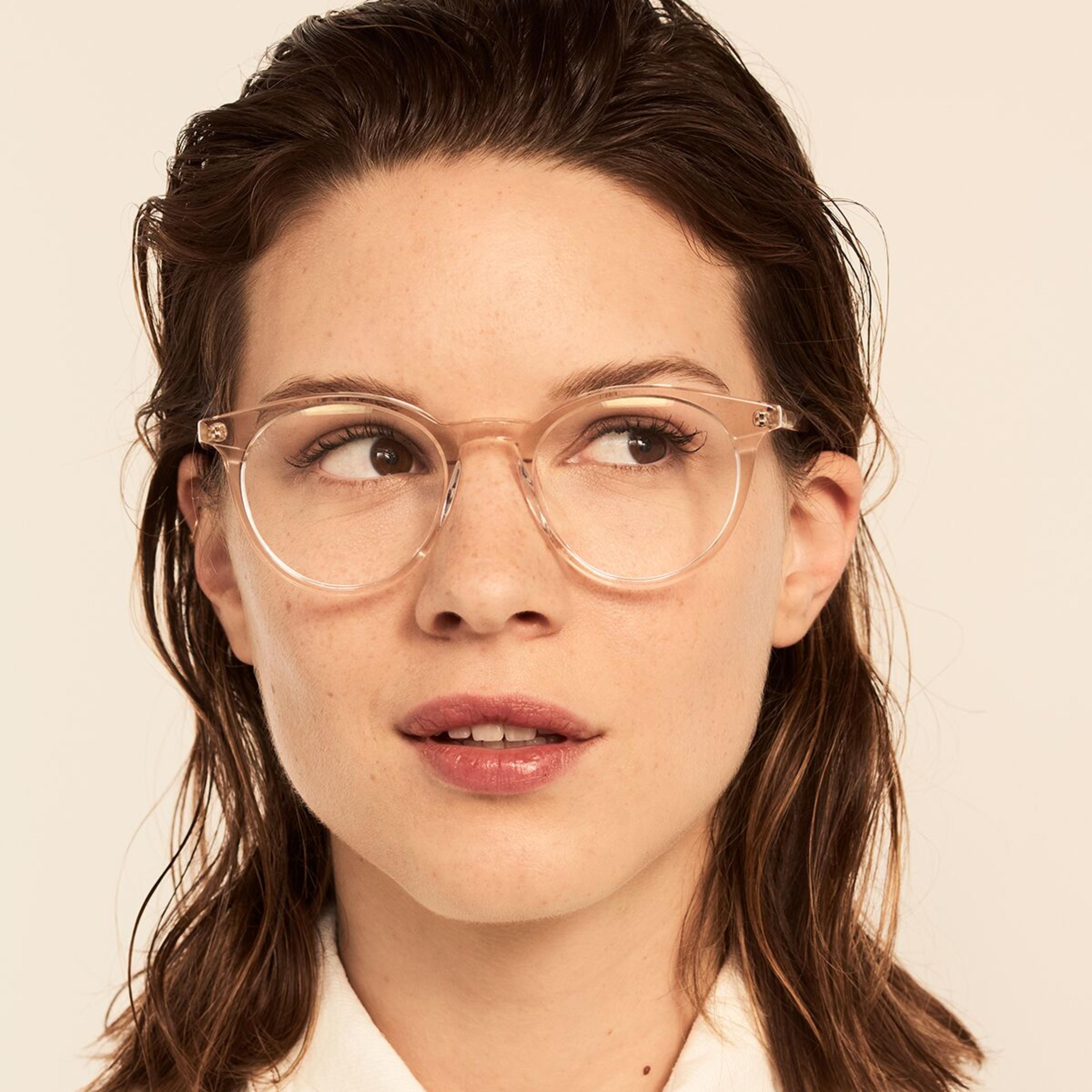 Ace & Tate Glasses | Round Acetate in Clear