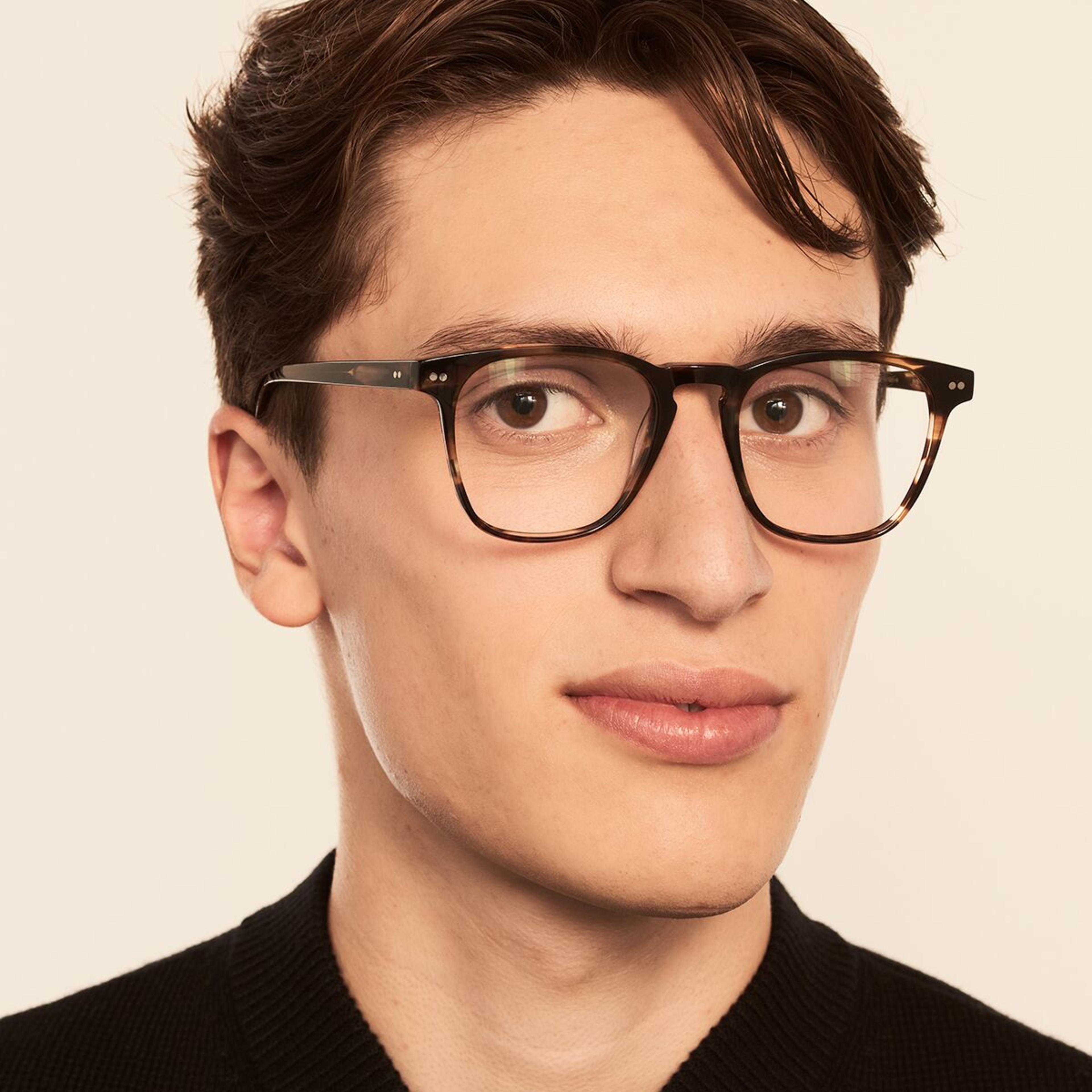 Ace & Tate Brillen | Quadratisch Acetat in Braun, Orange