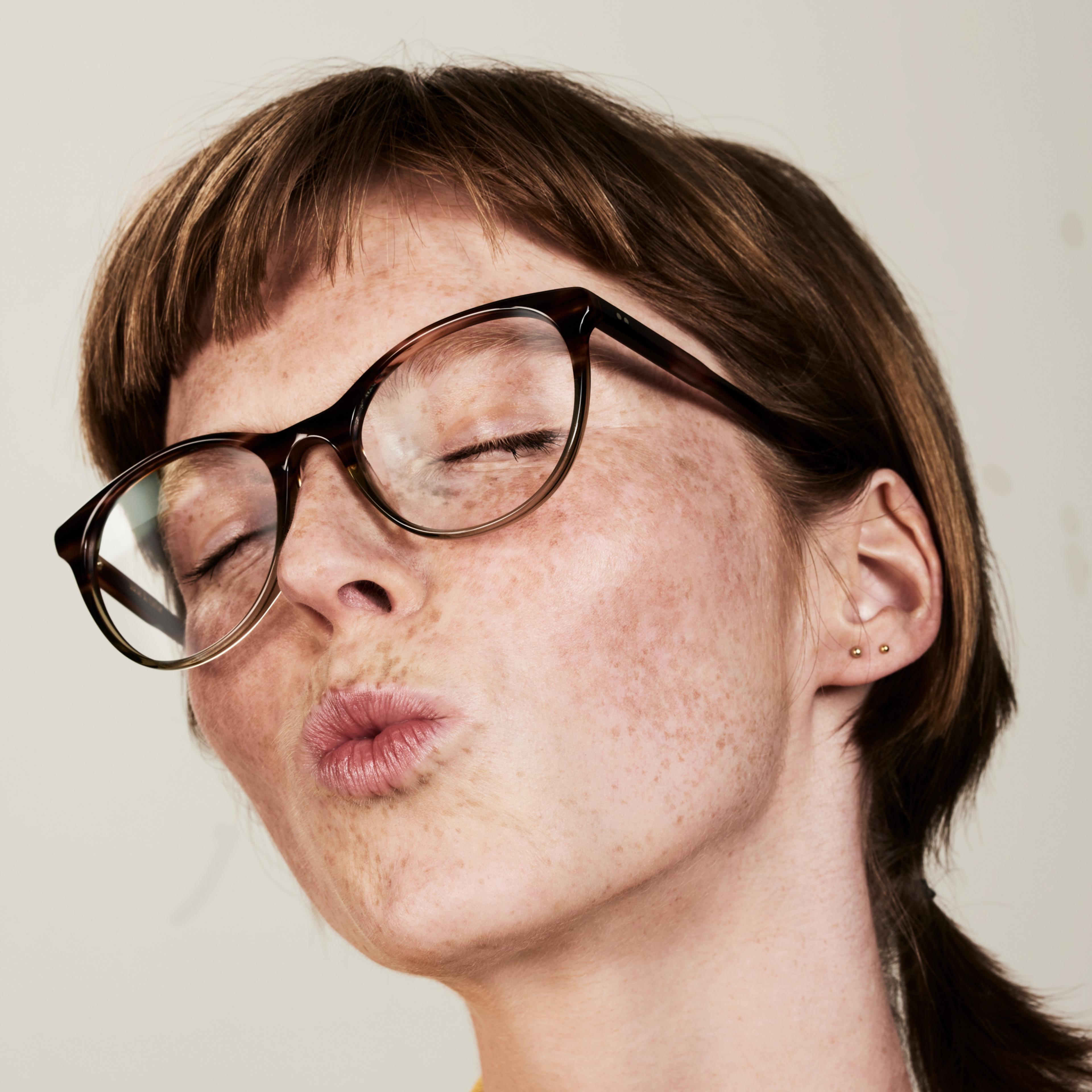 Ace & Tate Gafas | Redonda Acetato in Marrón, Verde