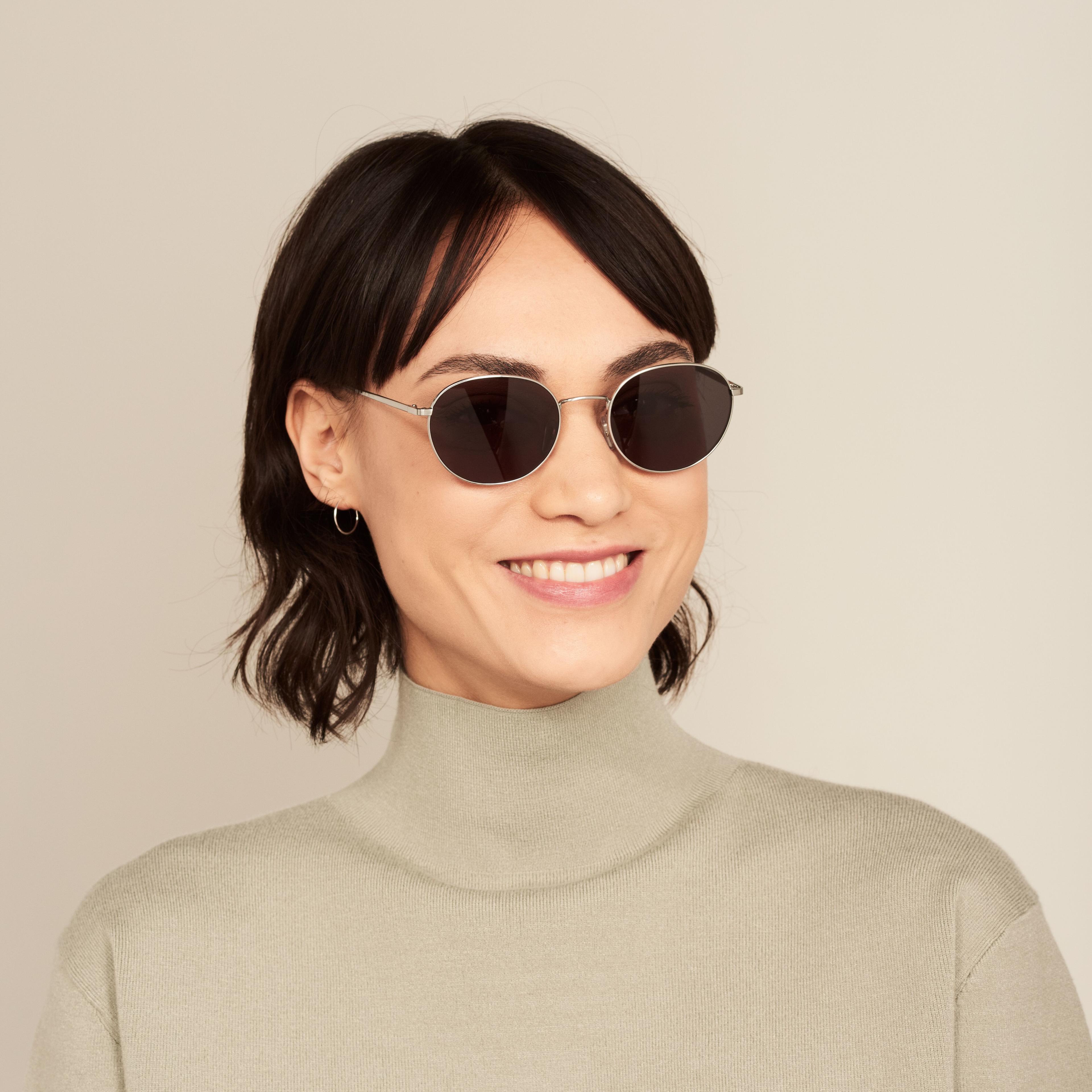 Ace & Tate Sunglasses | oval Metal in Silver