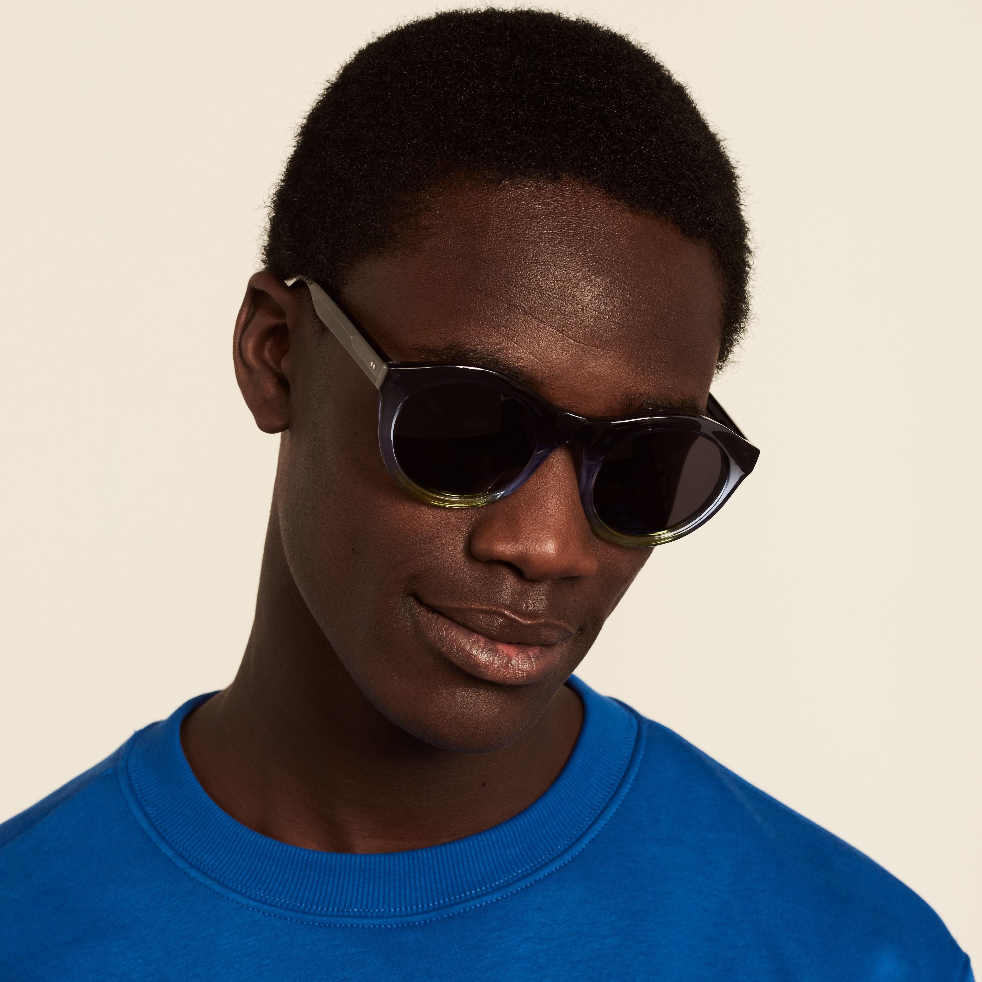 Ace & Tate Sunglasses | Round Acetate in Blue, Yellow