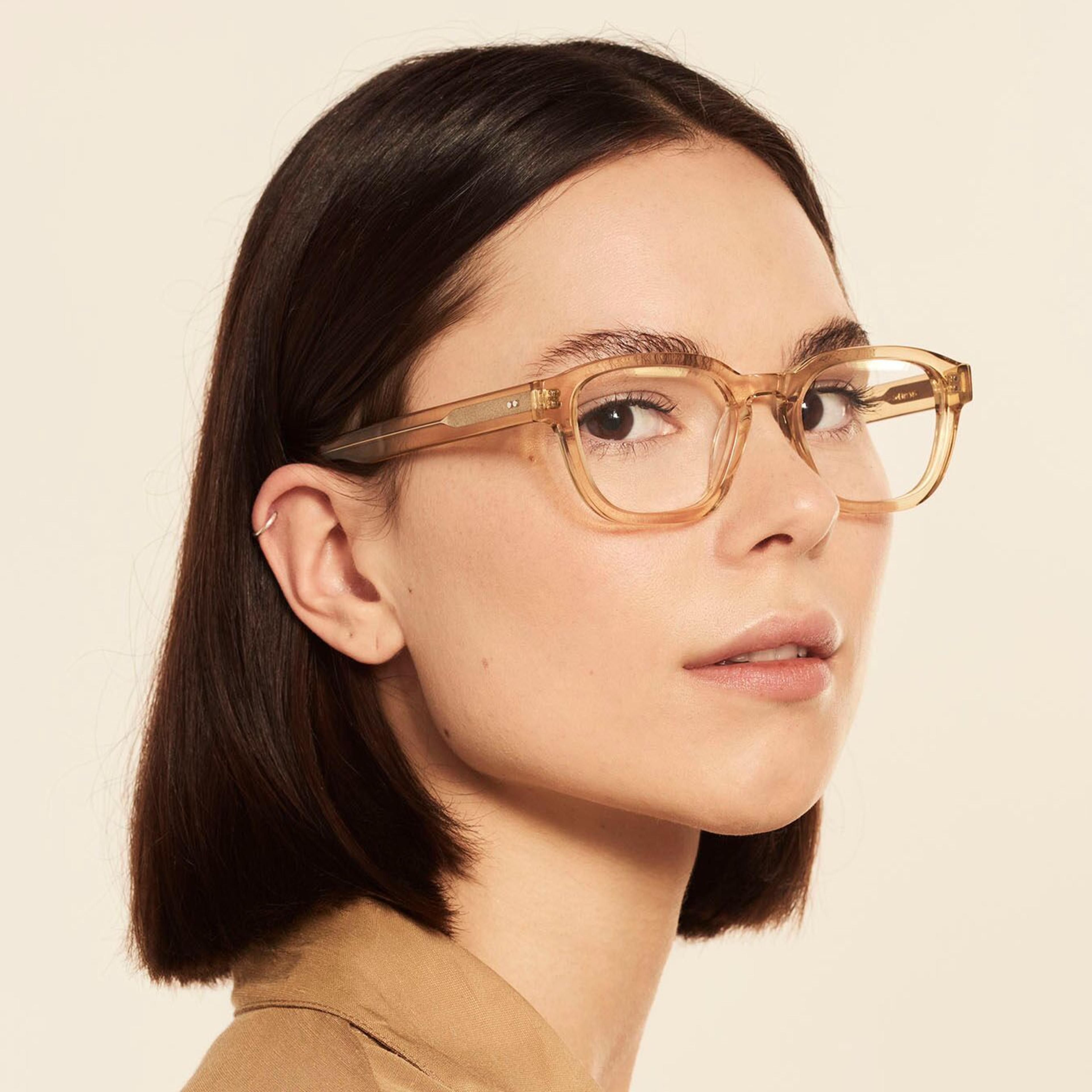 Ace & Tate Glasses | rectangle Acetate in Yellow