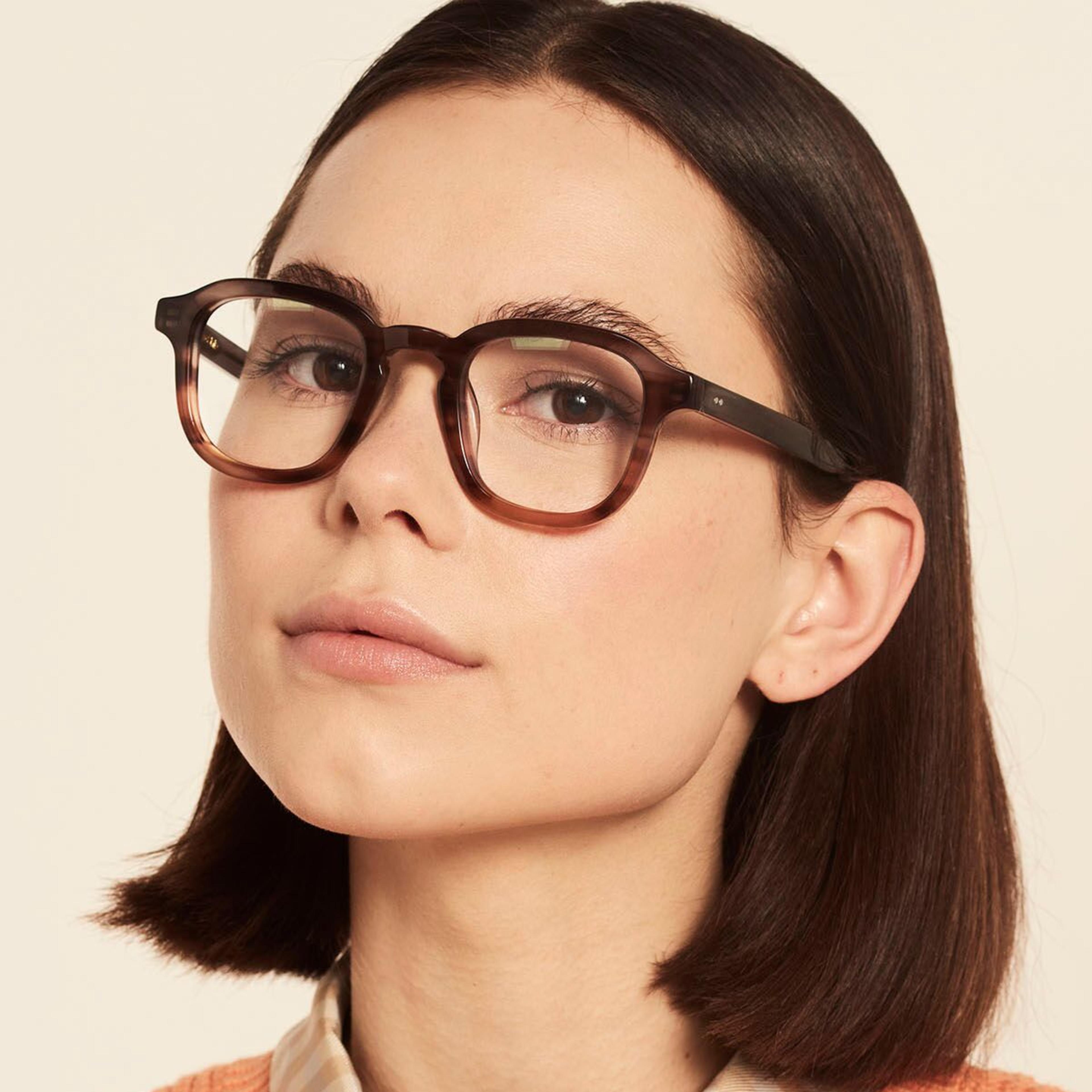 Ace & Tate Glasses | Square Acetate in Brown, Grey, Orange