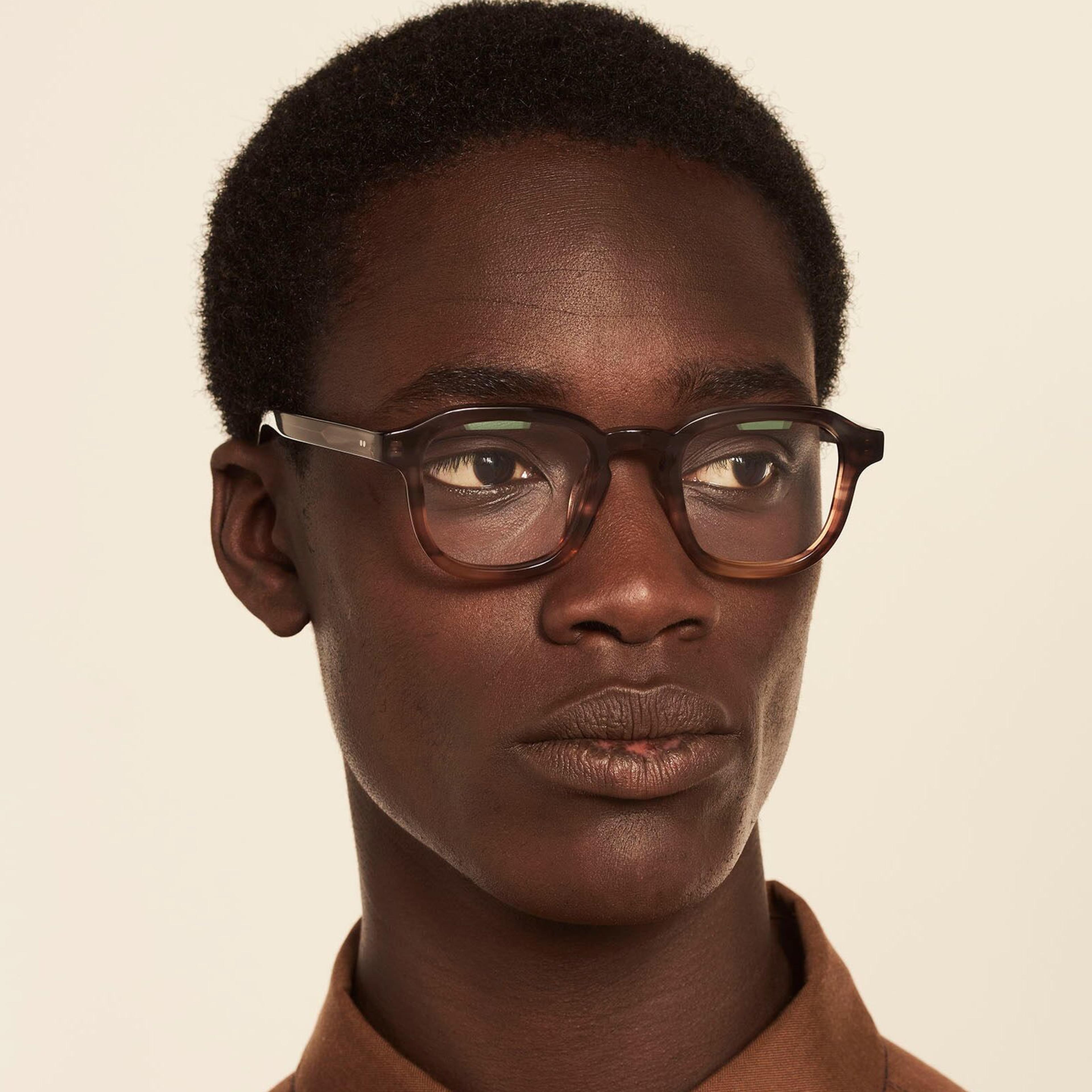 Ace & Tate Optiques | Carrée Acétate in Marron, Gris, Orange