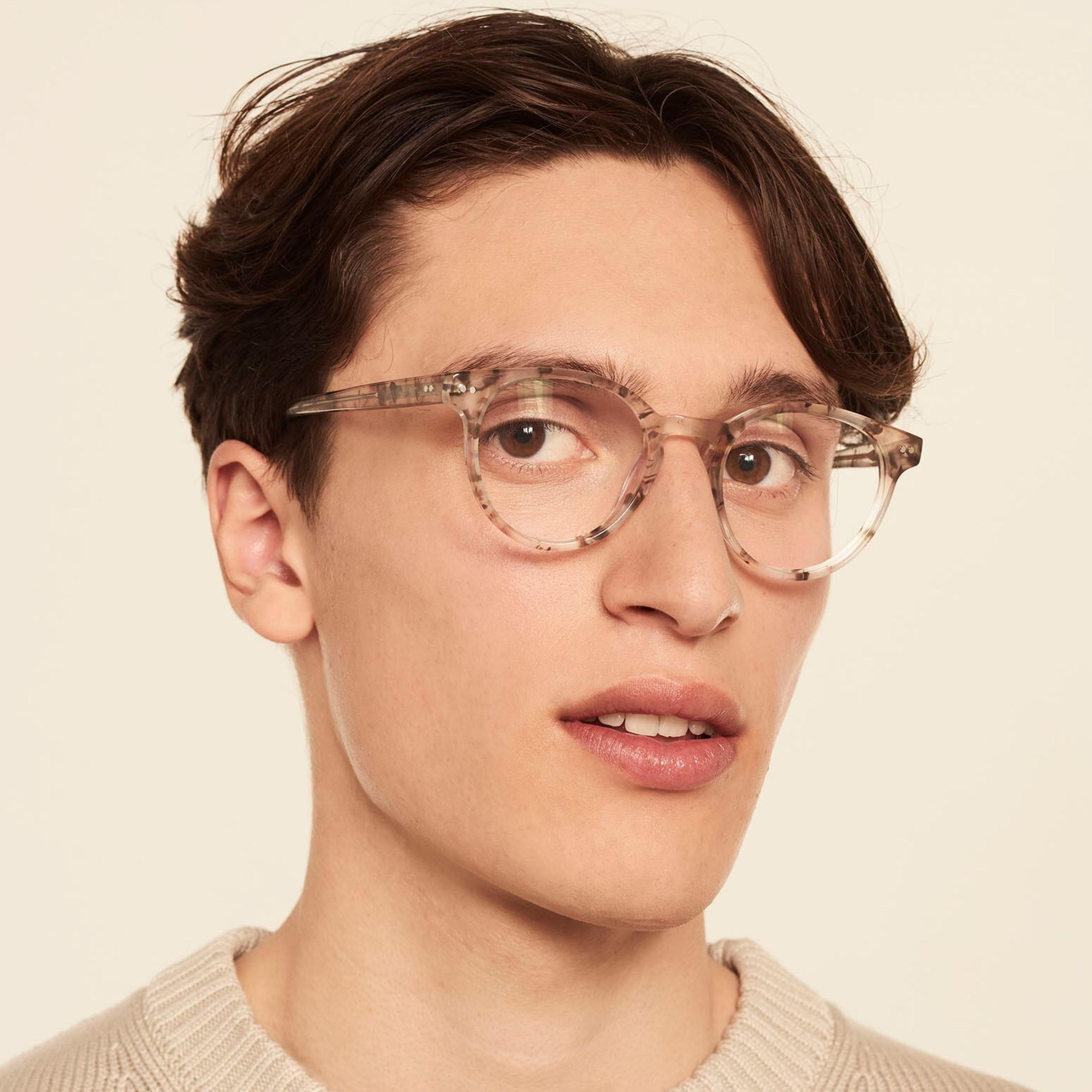 Ace & Tate Glasses | Round Acetate in Brown, Grey, White