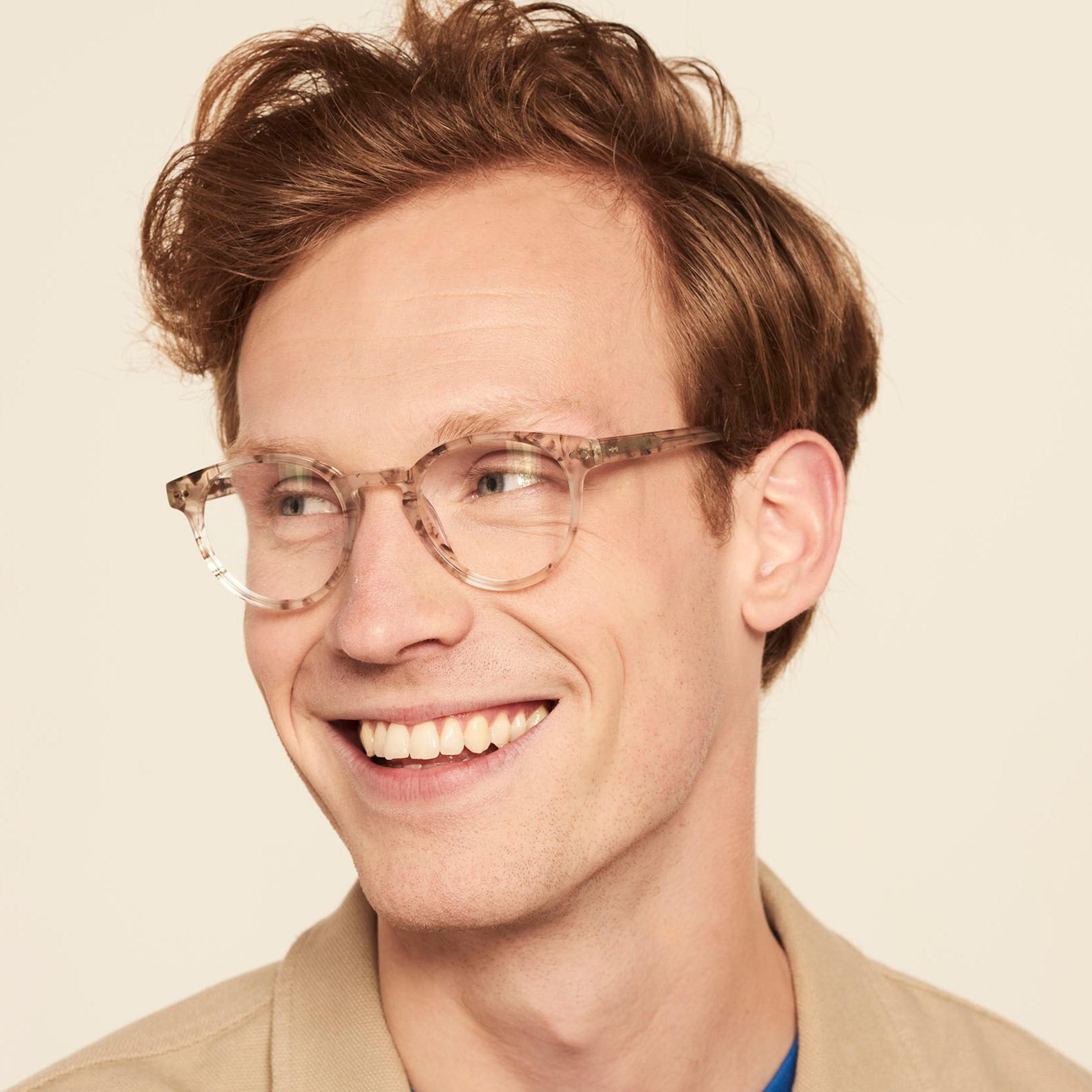 Ace & Tate Gafas | Redonda Acetato in Marrón, Gris, Blanco